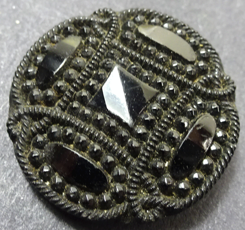 Victorian black glass, diamond pattern