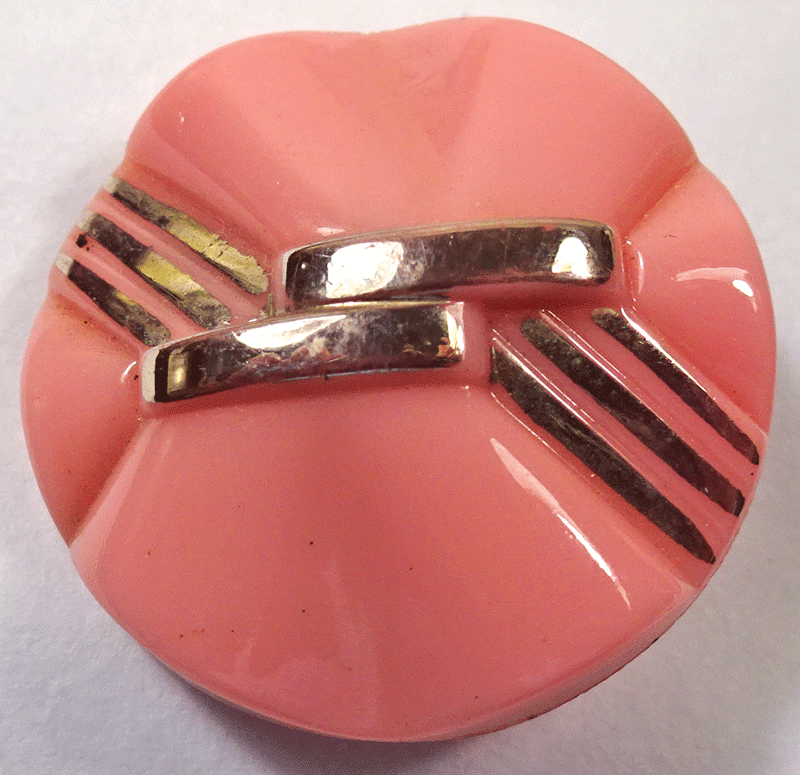 Pink glass, silver lustre