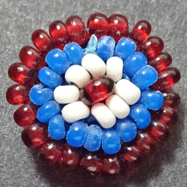 Small, red white and blue beaded