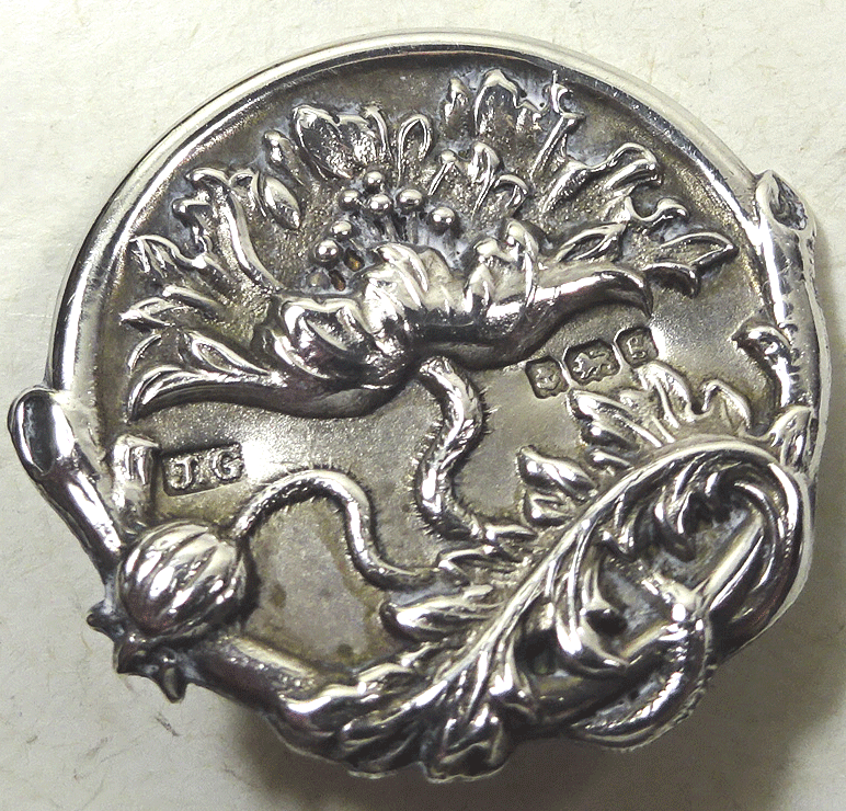 Silver Art Nouveau anemone, Birmingham 1906
