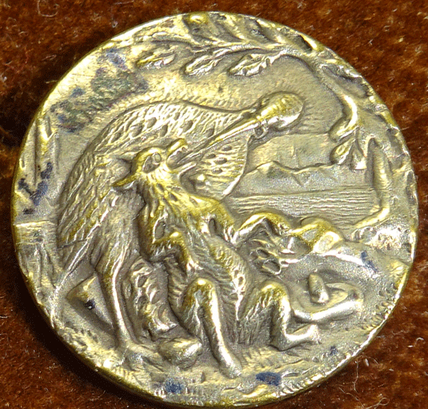 Small Fox and Stork, Paris back- brass
