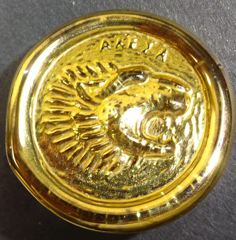 Golden lion on Bimini glass
