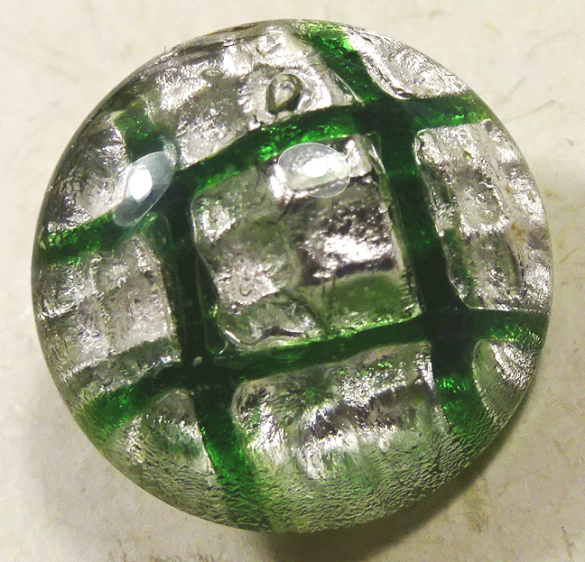 Glass with green and silver