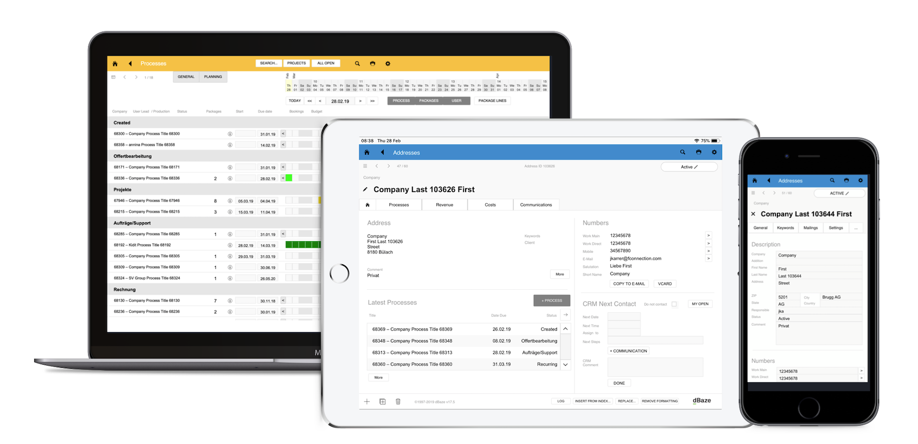 Die Daten werden in der Cloud gehostet und sind per Mac/Win Desktop-Clients, iOS Client sowie webbasiert zugänglich.