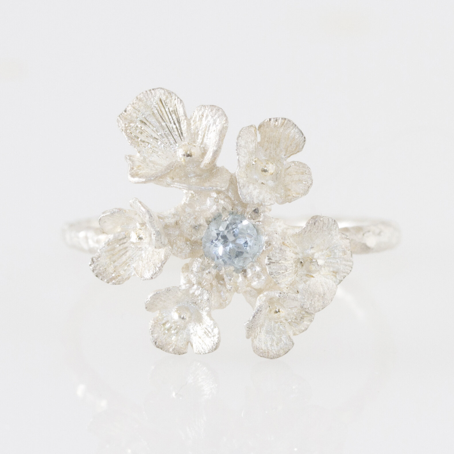 Boucles d'oreilles hortensia fleurs simples