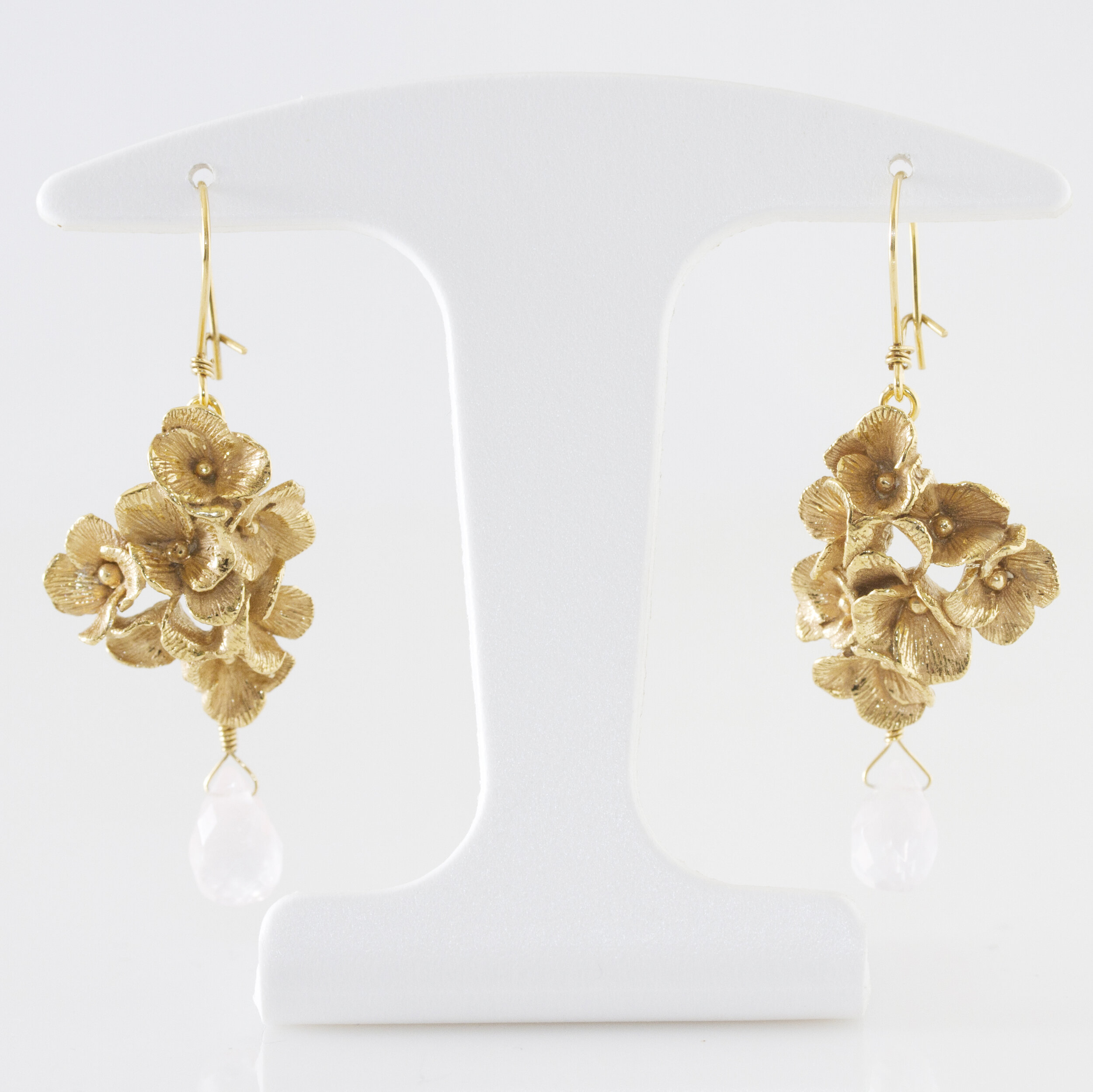Boucles d'oreilles hortensia artisan bijoutier
