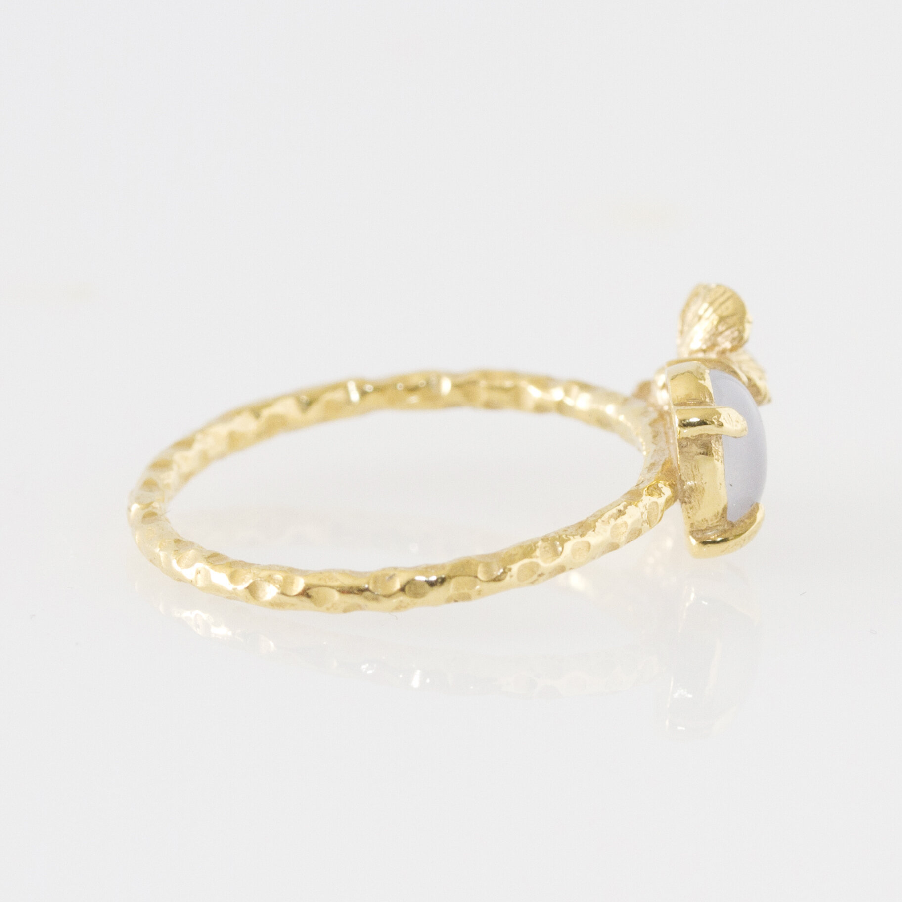 Bague fleurs hortensia cabochon