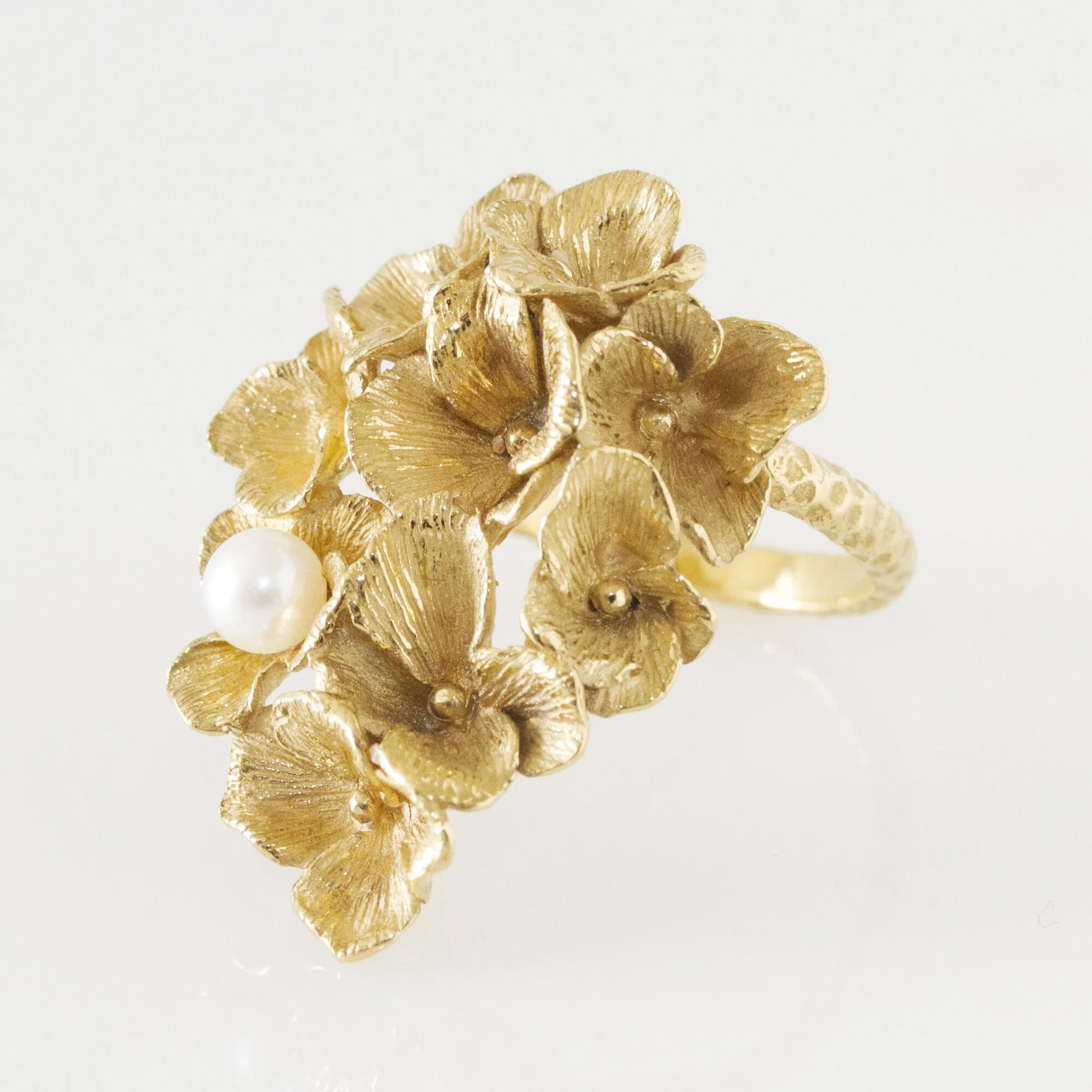 Bague Hortensia florissante artisan bijoutier