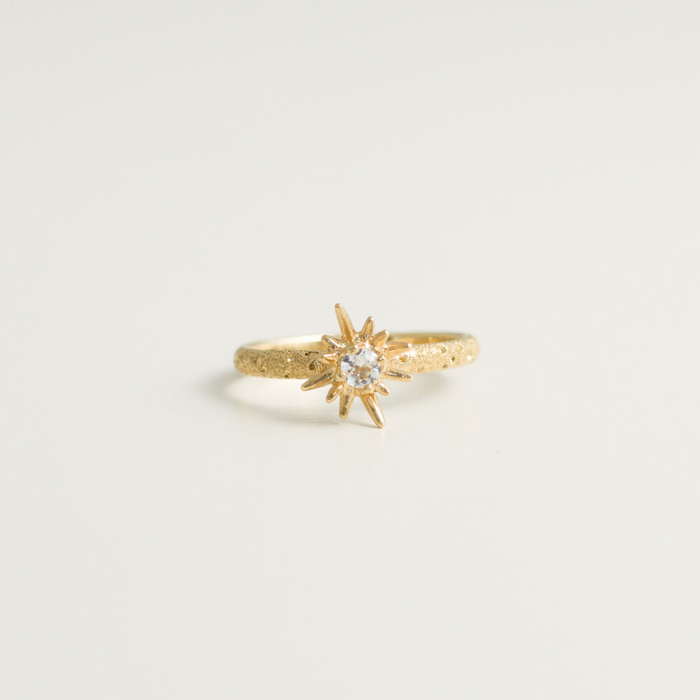 Bague étoile petite avec pierre : Argent 925, Plaqué Or, Vermeil, Or 18  carats