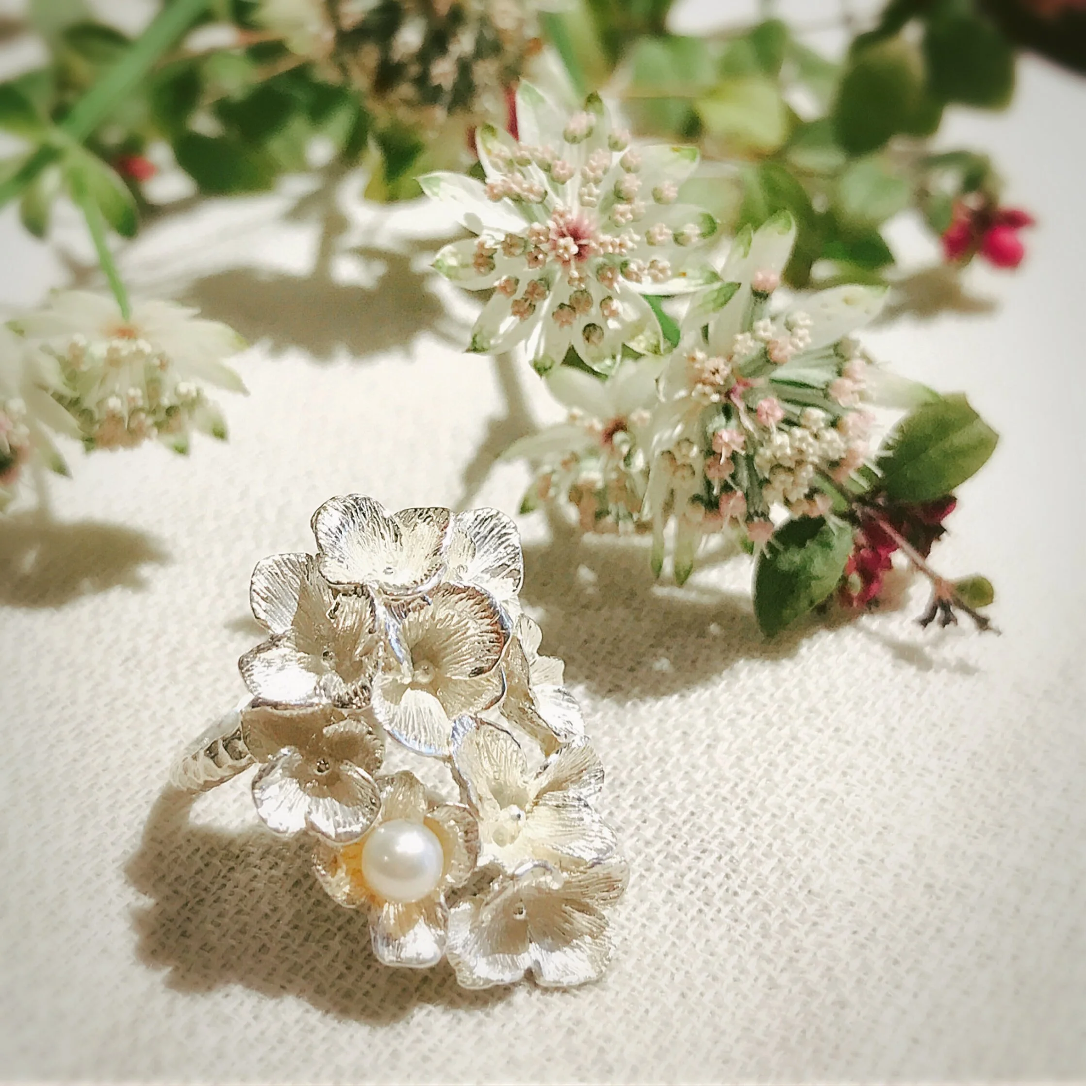 Bague Hortensia florissante bijouterie paris