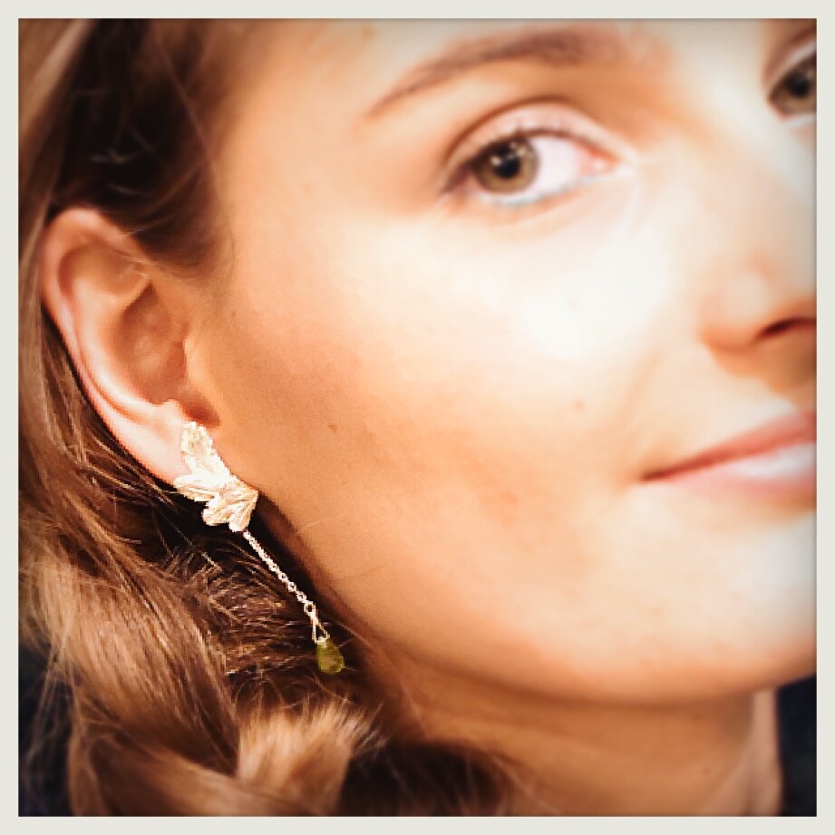 Boucles d'oreilles plume créateur parisien