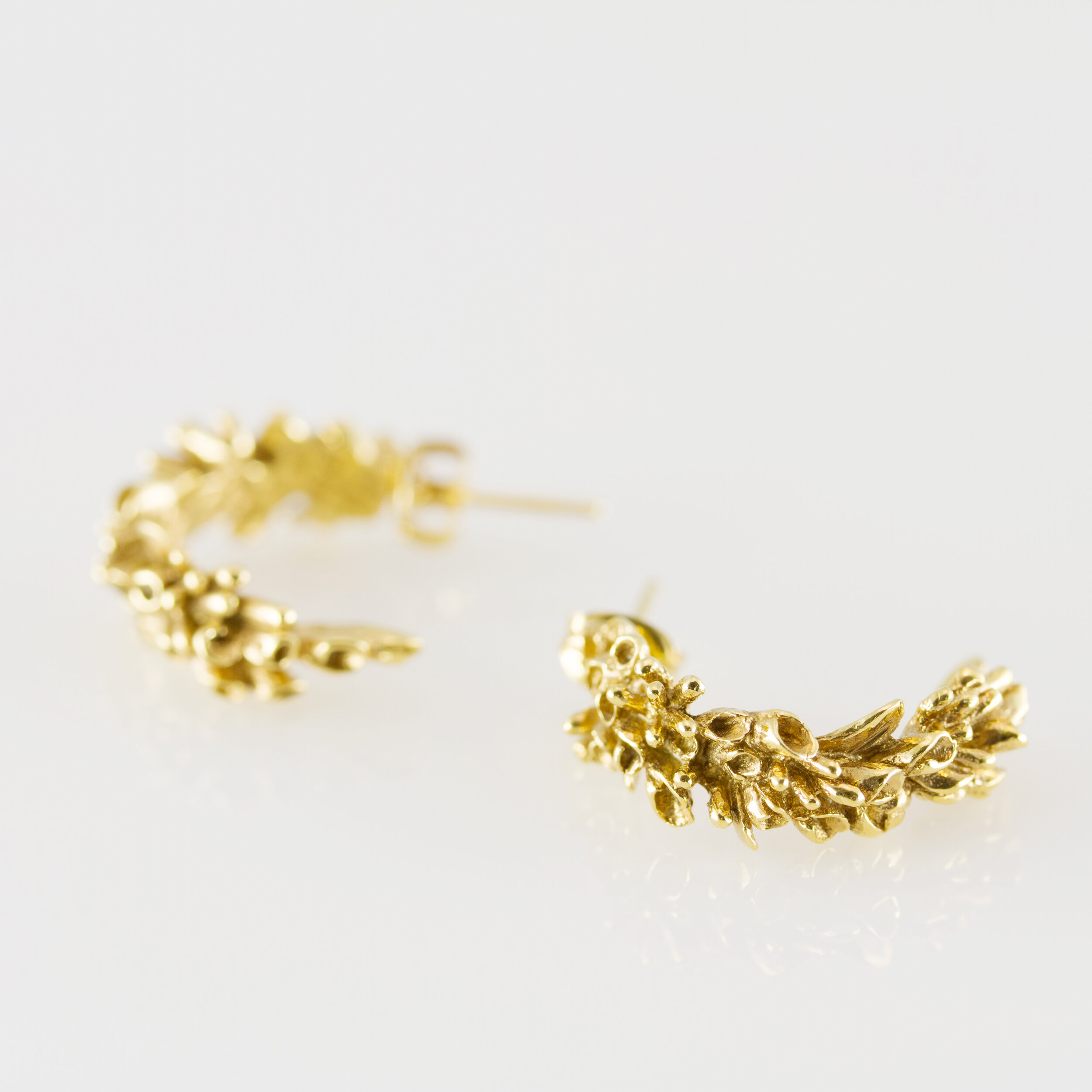 Boucles d'oreilles petits demi-cercles bijoutier joaillier or 18k ( or jaune, or gris, or blanc, or rose), argent sterling 925, vermeil (plaqué or)