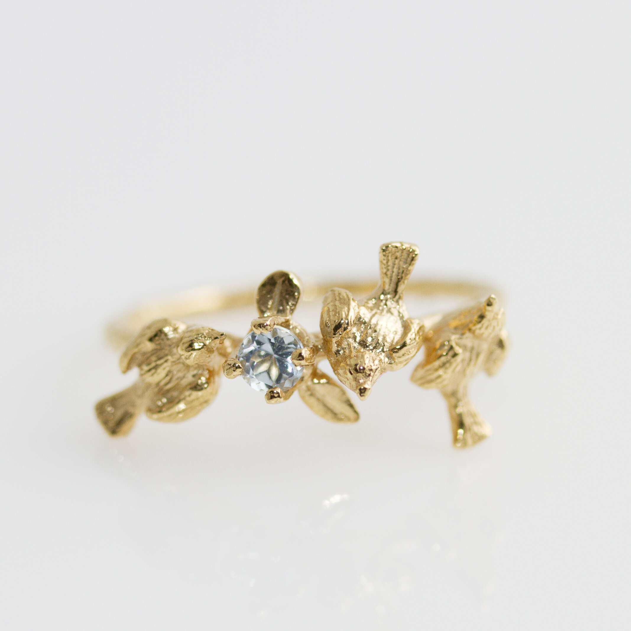Bague "Balade des oiseau" avec pierre