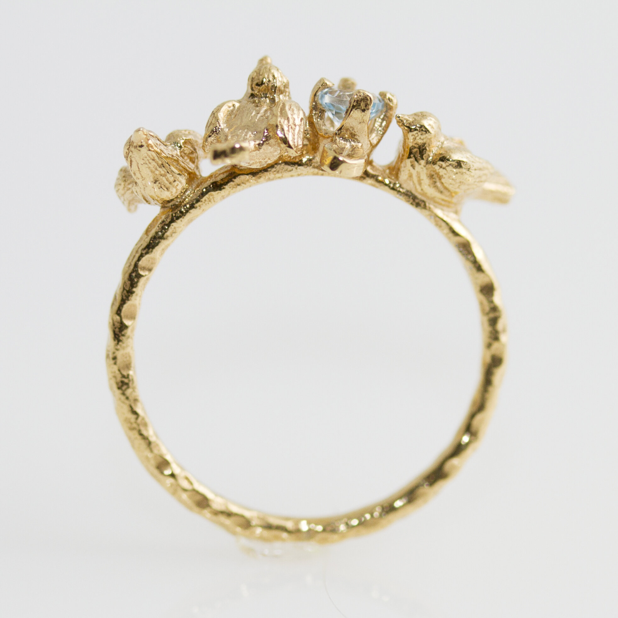 Bague oiseau dorée - La lueur de l'aube