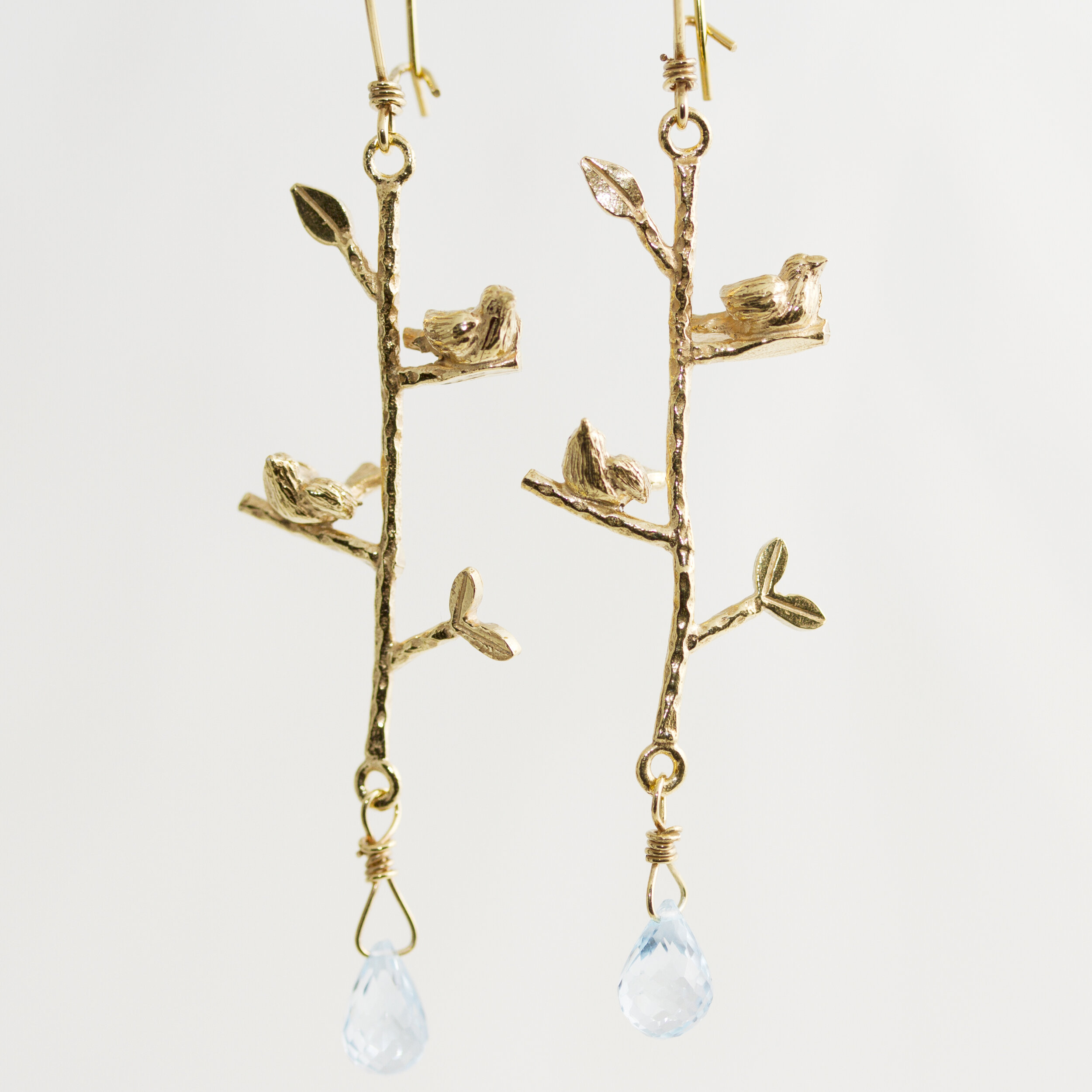 Boucles d'oreilles oiseaux 18 carats ( or jaune, or gris, or blanc, or rose), argent 925 massif, vermeil (plaqué or) pour femmes