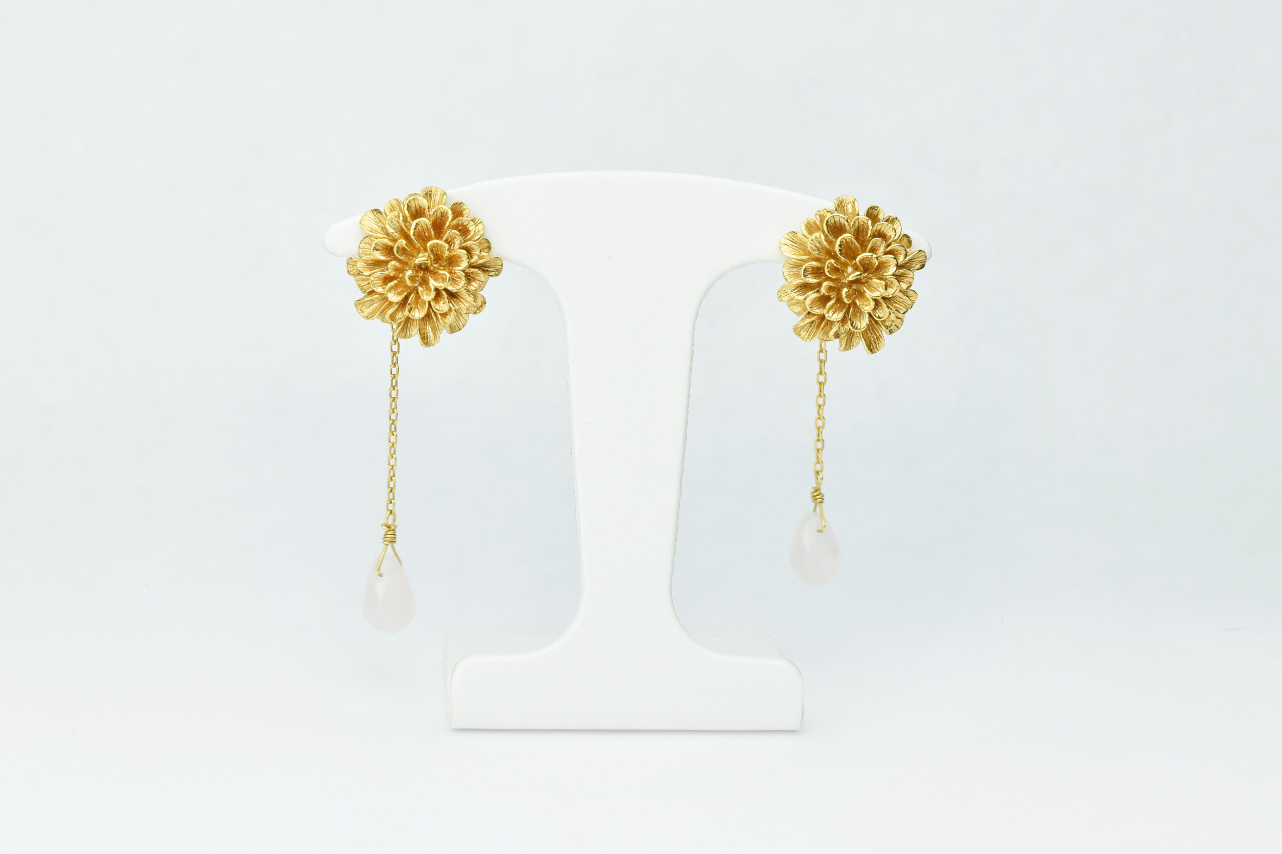 Boucles d'oreilles fleurs rondes Dahlia pour femmes