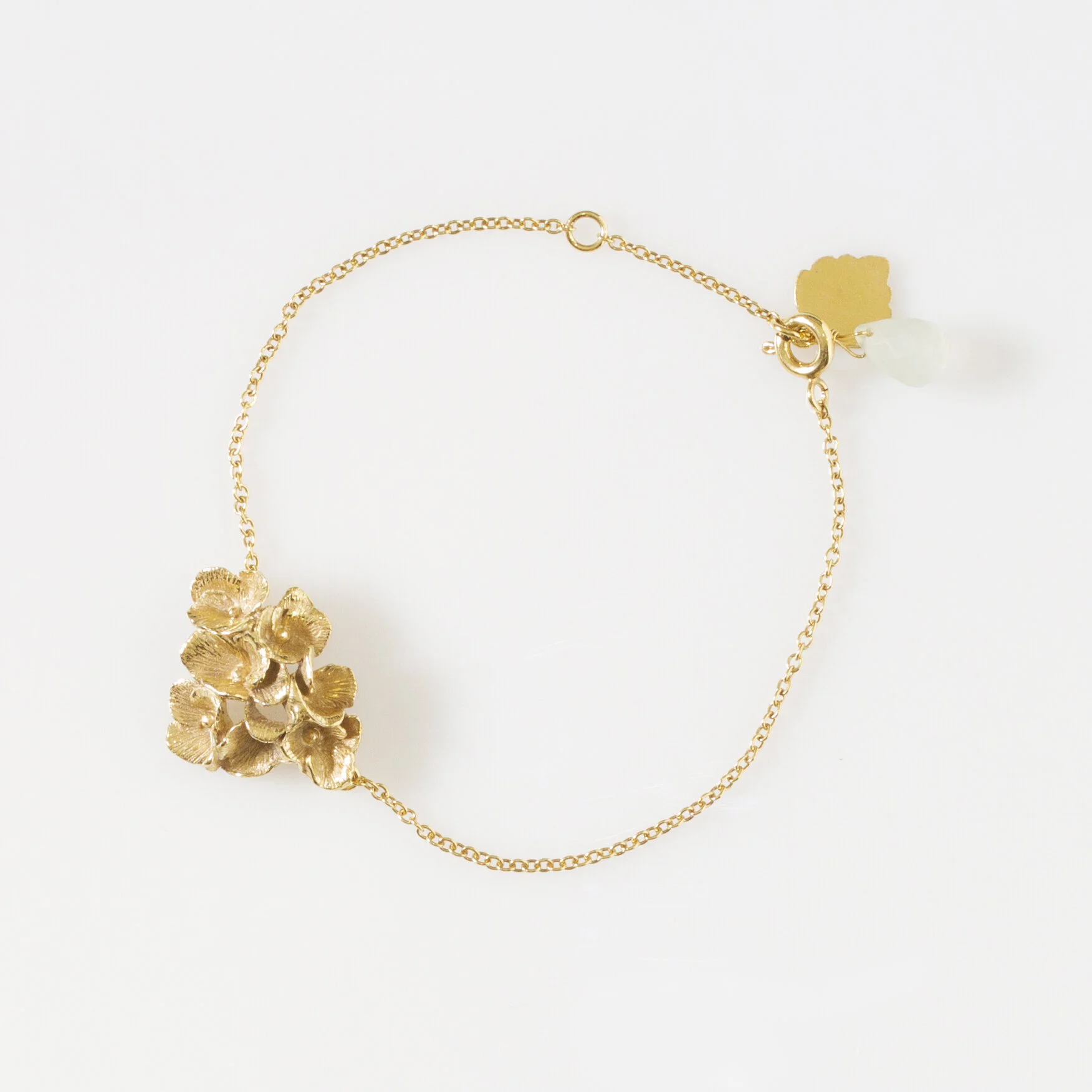 Bracelet fleur hortensia bijoutier joaillier or 18k ( or jaune, or gris, or blanc, or rose), argent sterling 925, vermeil (plaqué or)