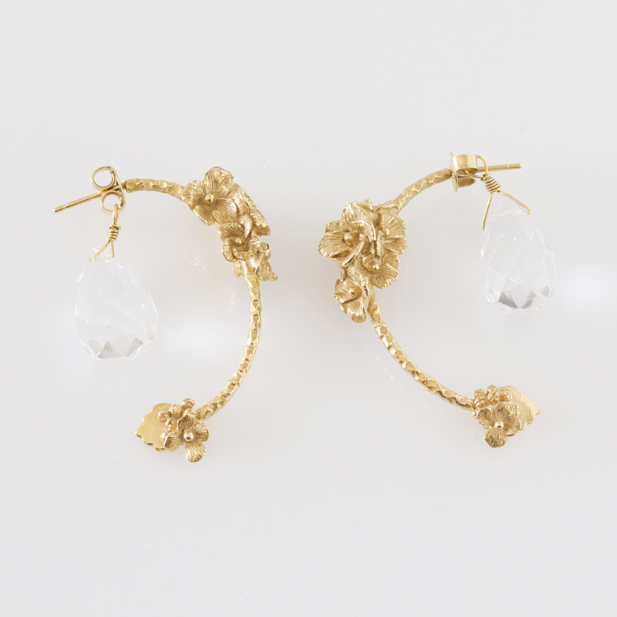 Boucles d'oreilles hortensia fait à la main