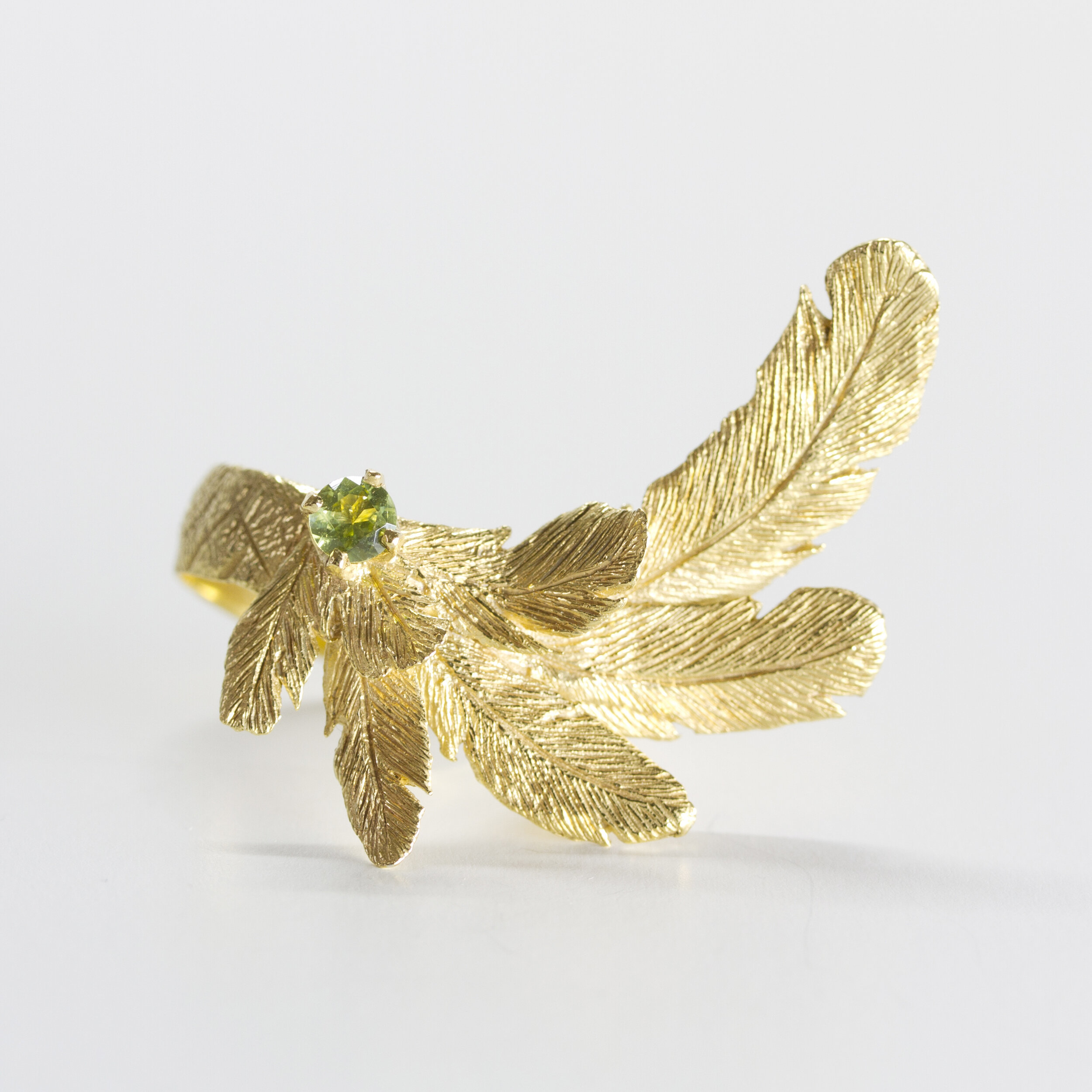 Bague plume de créateur paris or 18k ( or jaune, or gris, or blanc, or rose), argent sterling 925, vermeil (plaqué or)