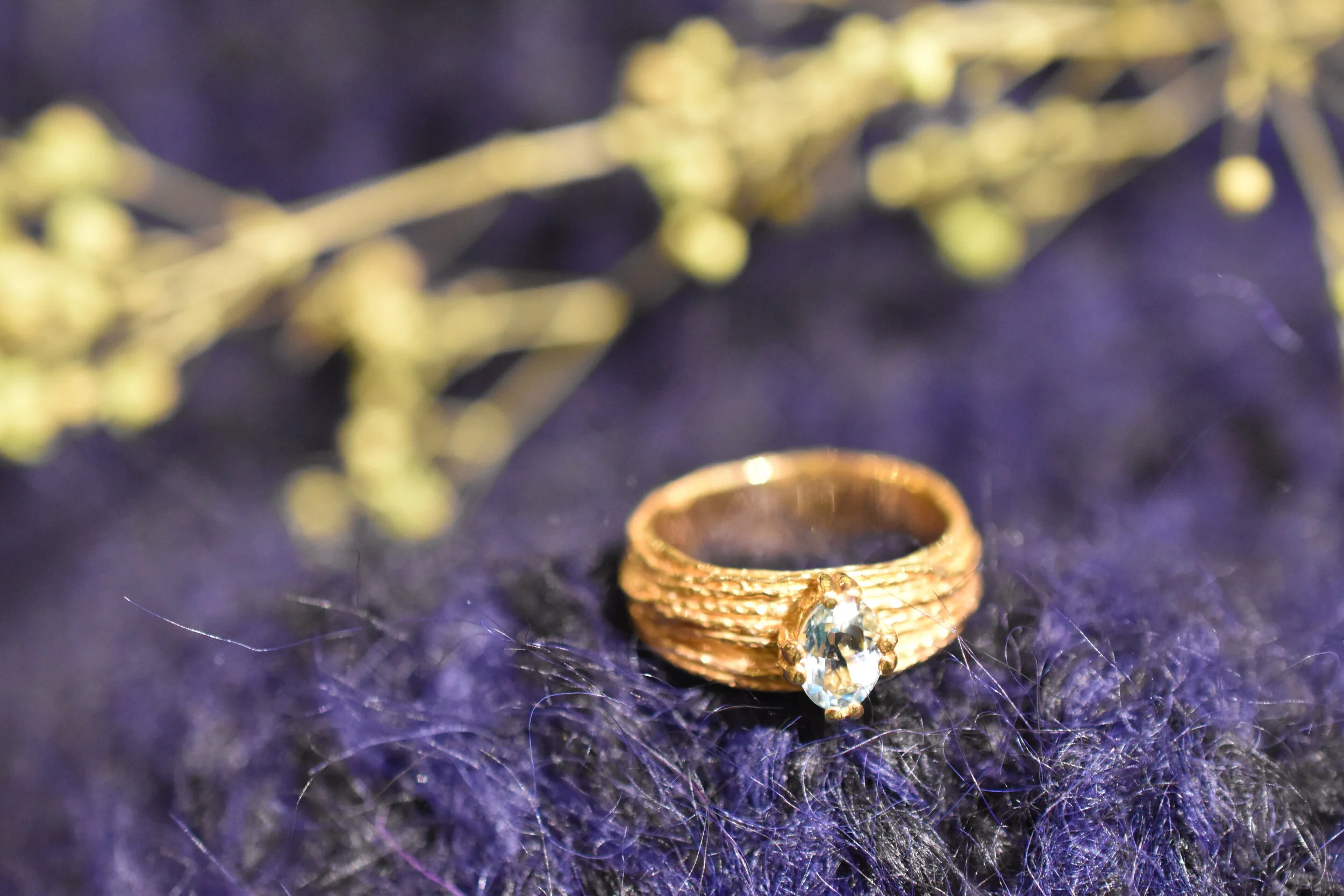 Bague lavande pierre artisan bijoutier