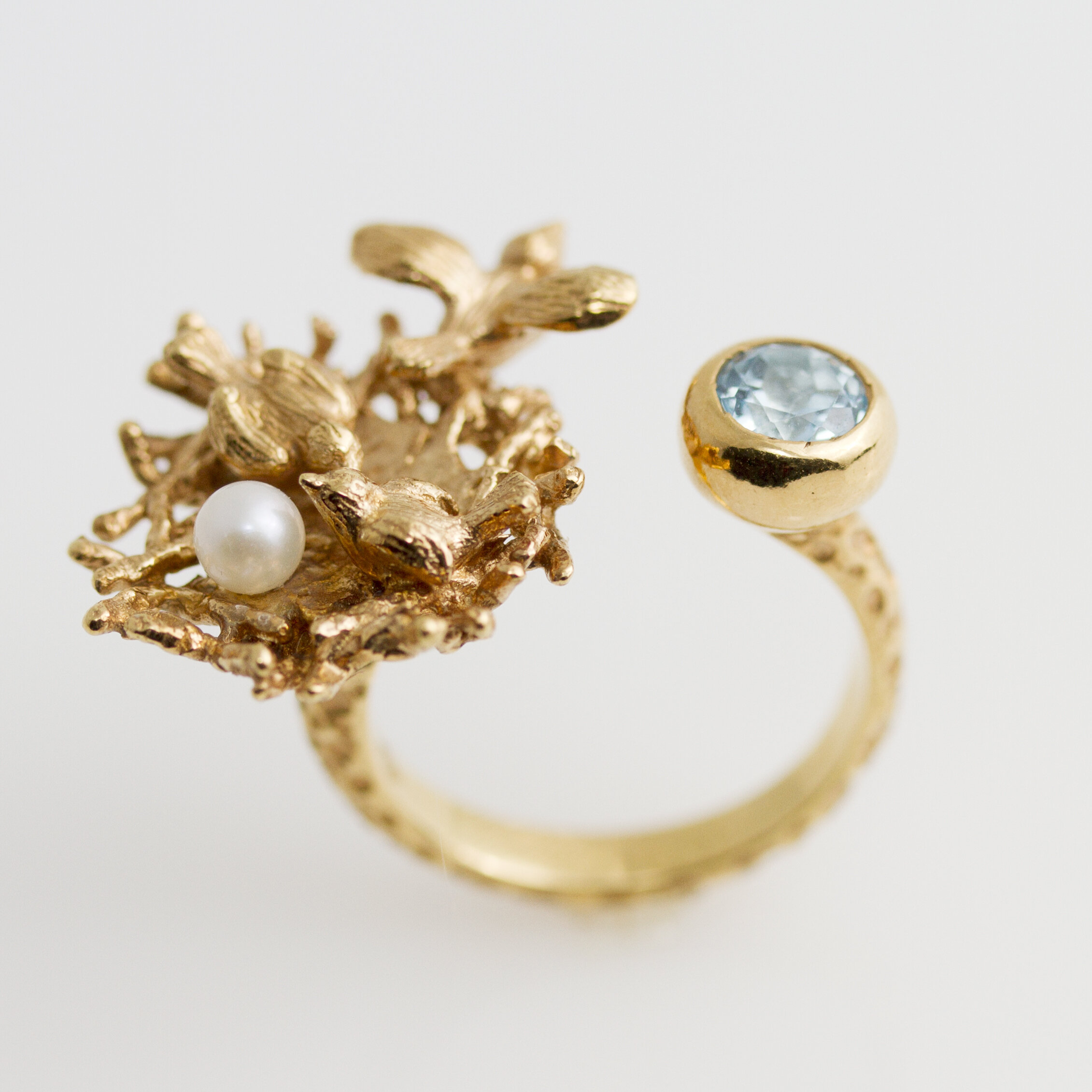Bague ouverte nid d'oiseau - La lueur de l'aube