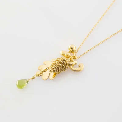 Collier Enfant - Chaîne Et Pendentif Écureuil En Or Jaune Plaqué 750/1000 (45 Cm)