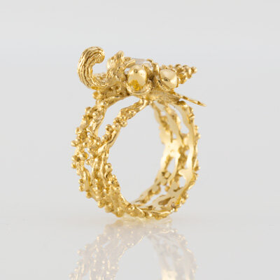 Bague écureuil originale artisan bijoutier
