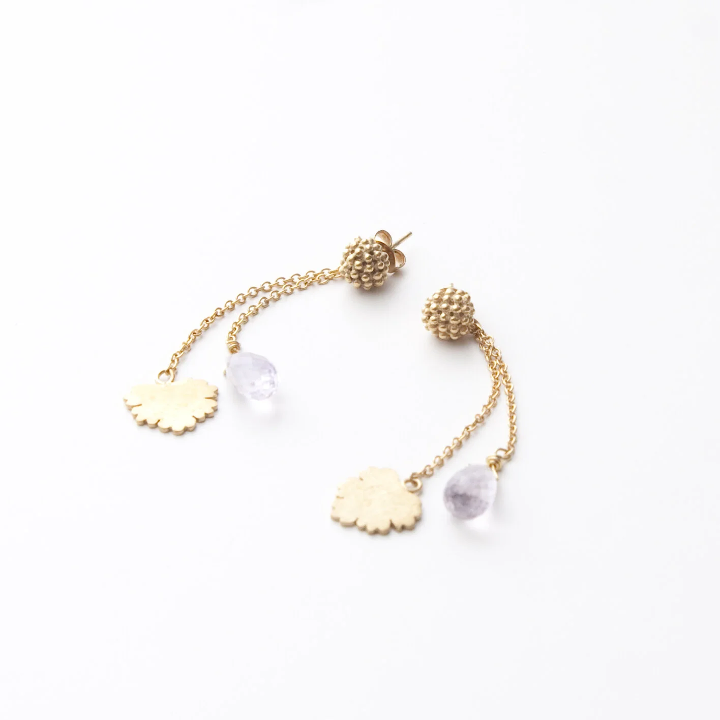 Boucles d'oreilles pendantes Berry or 18 carats ( or jaune, or gris, or blanc, or rose), argent 925 massif, vermeil (plaqué or) pour femmes