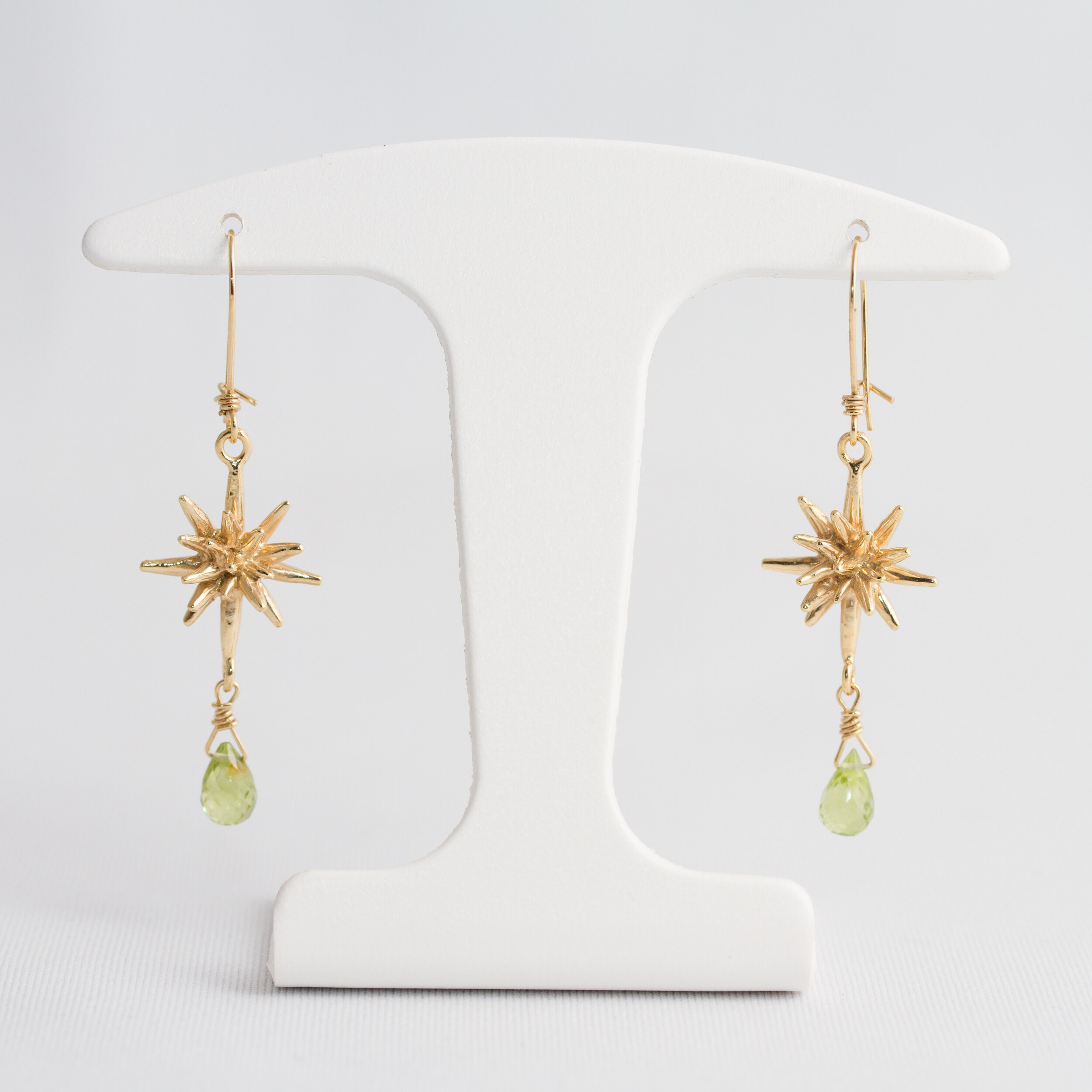 Boucles d'oreilles étoile à crochets or 18 carats ( or jaune, or gris, or blanc, or rose), argent 925 massif, vermeil (plaqué or) pour femmes