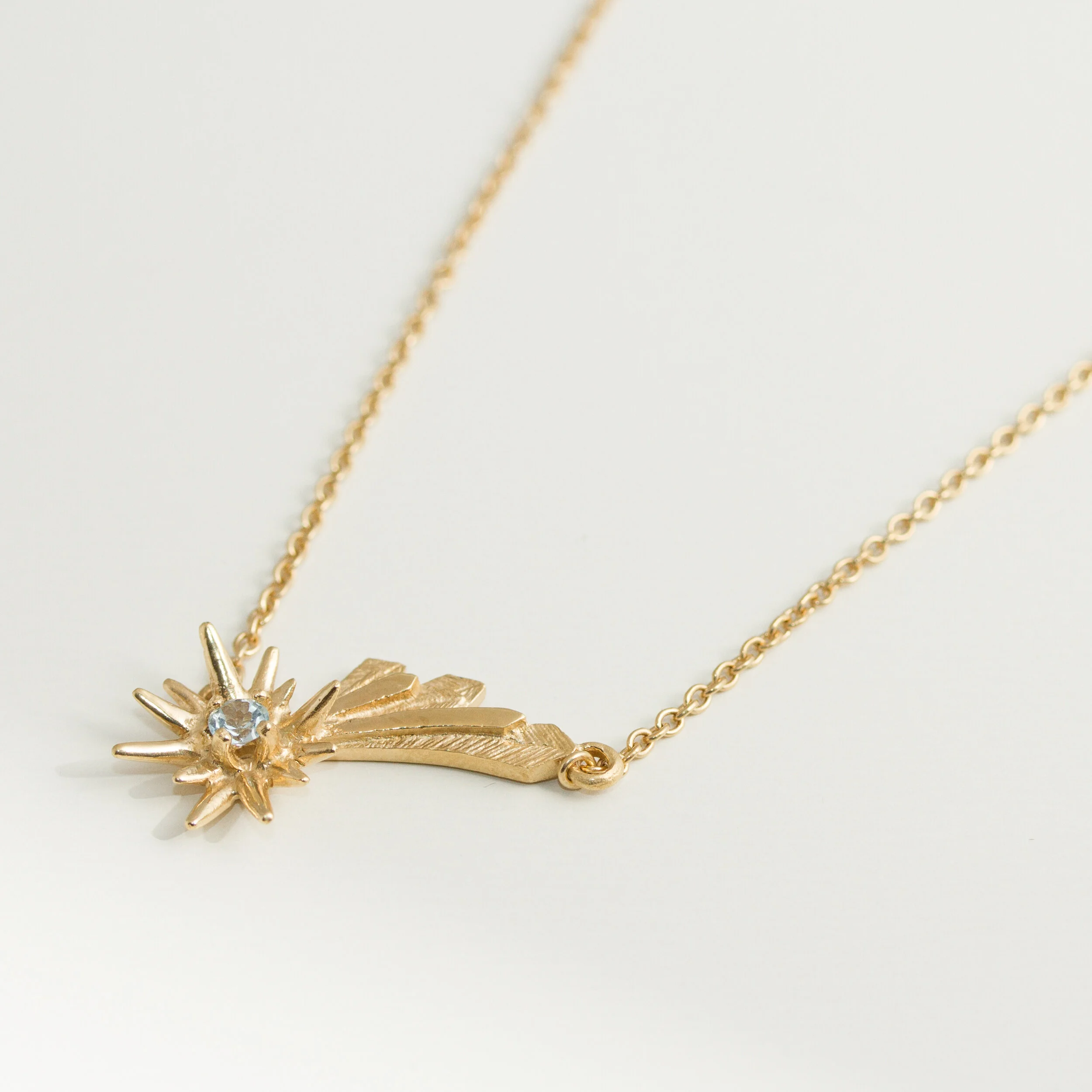 Collier étoile filante or 18 carats ( or jaune, or gris, or blanc, or rose), argent 925 massif, vermeil (plaqué or) pour femmes