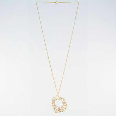 Long collier rond fait à la main Paris - La lueur de l'aube