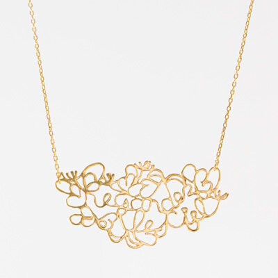 Collier avec mot caché doré - La lueur de l'aube - Collection "Trouver la nature"
