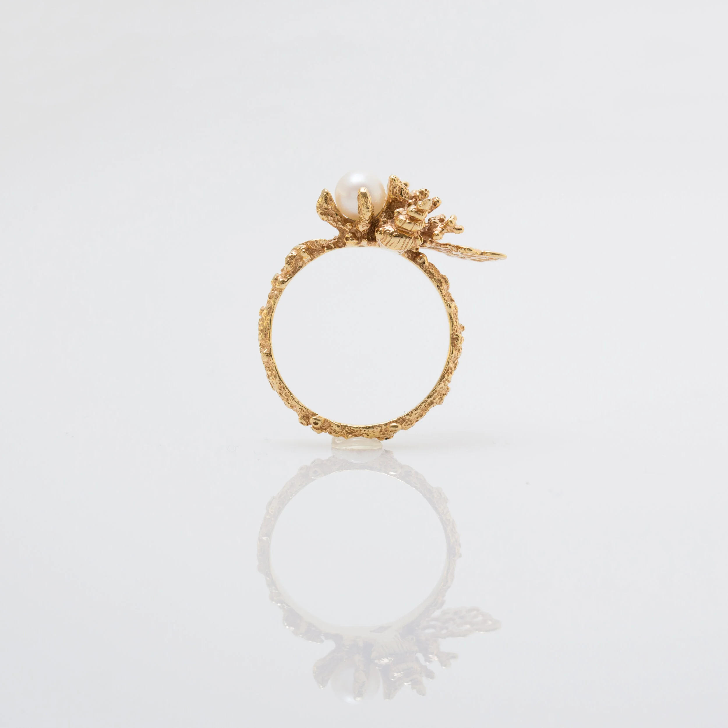 Bague texture corail "dans la mer" made in France