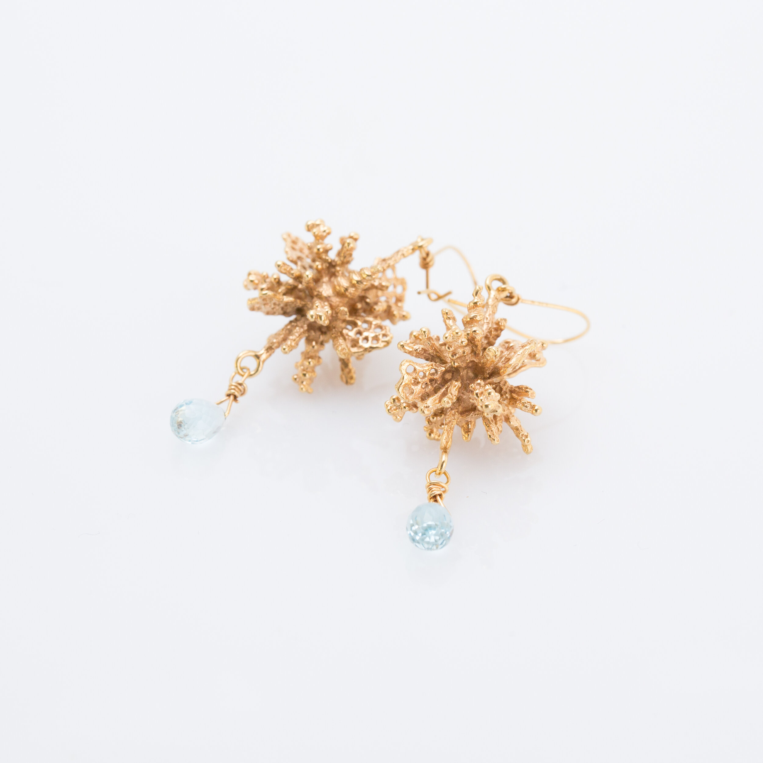 Boucles d'Oreilles or 18 carats texture corail ( or jaune, or gris, or blanc, or rose), argent 925 massif, vermeil (plaqué or) pour femmes