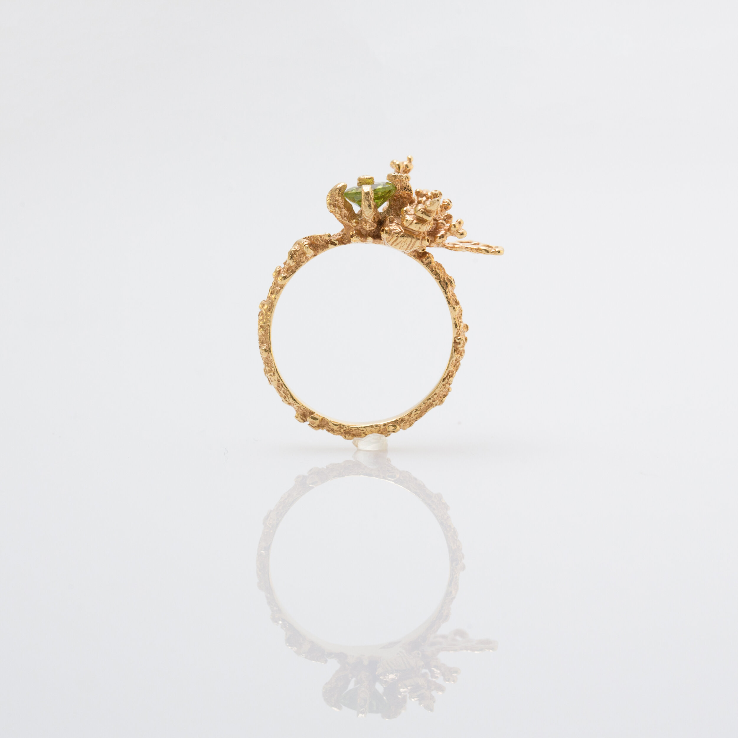 Bague texture corail "dans la mer" pour femmes