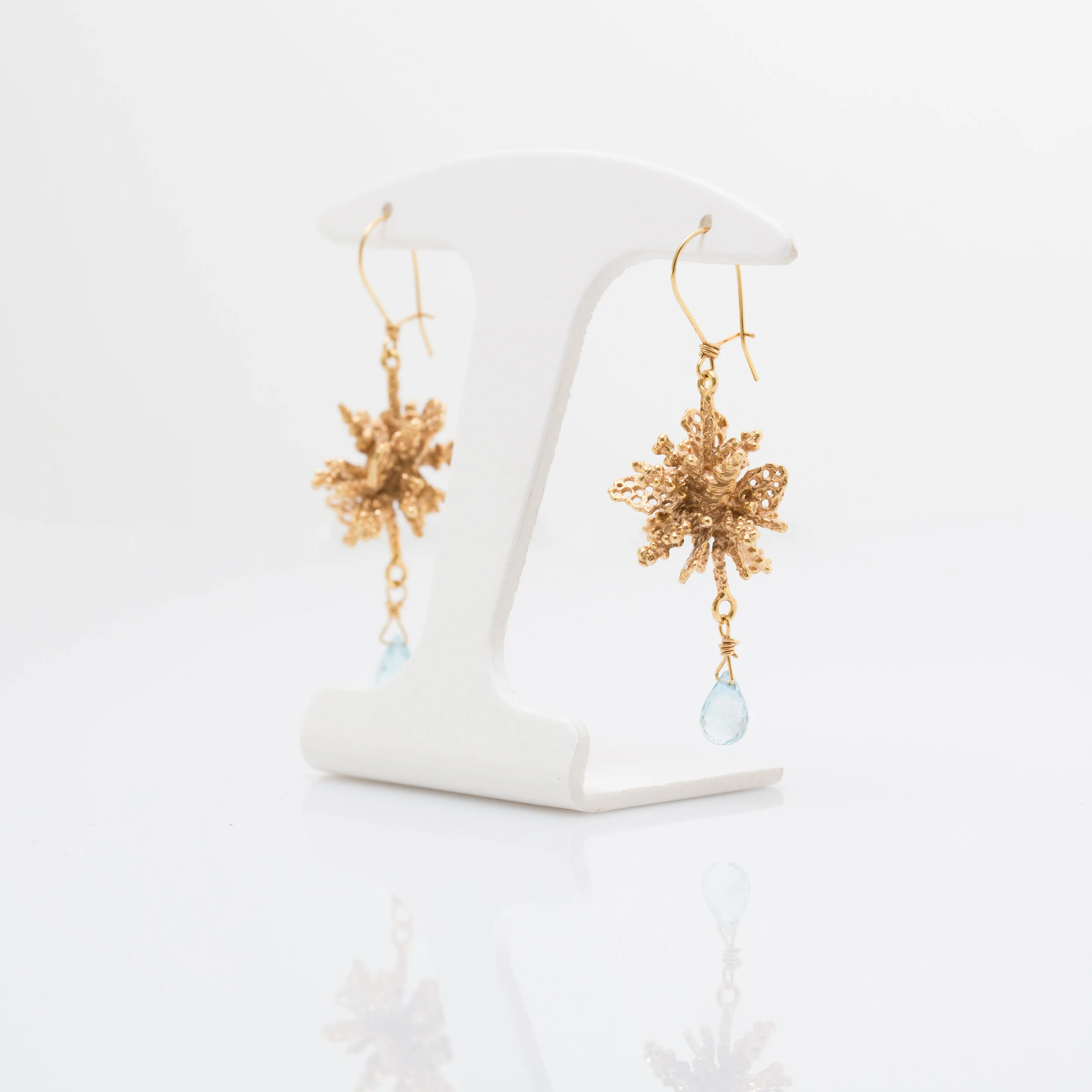 Boucles d'Oreilles texture corail créateur parisien