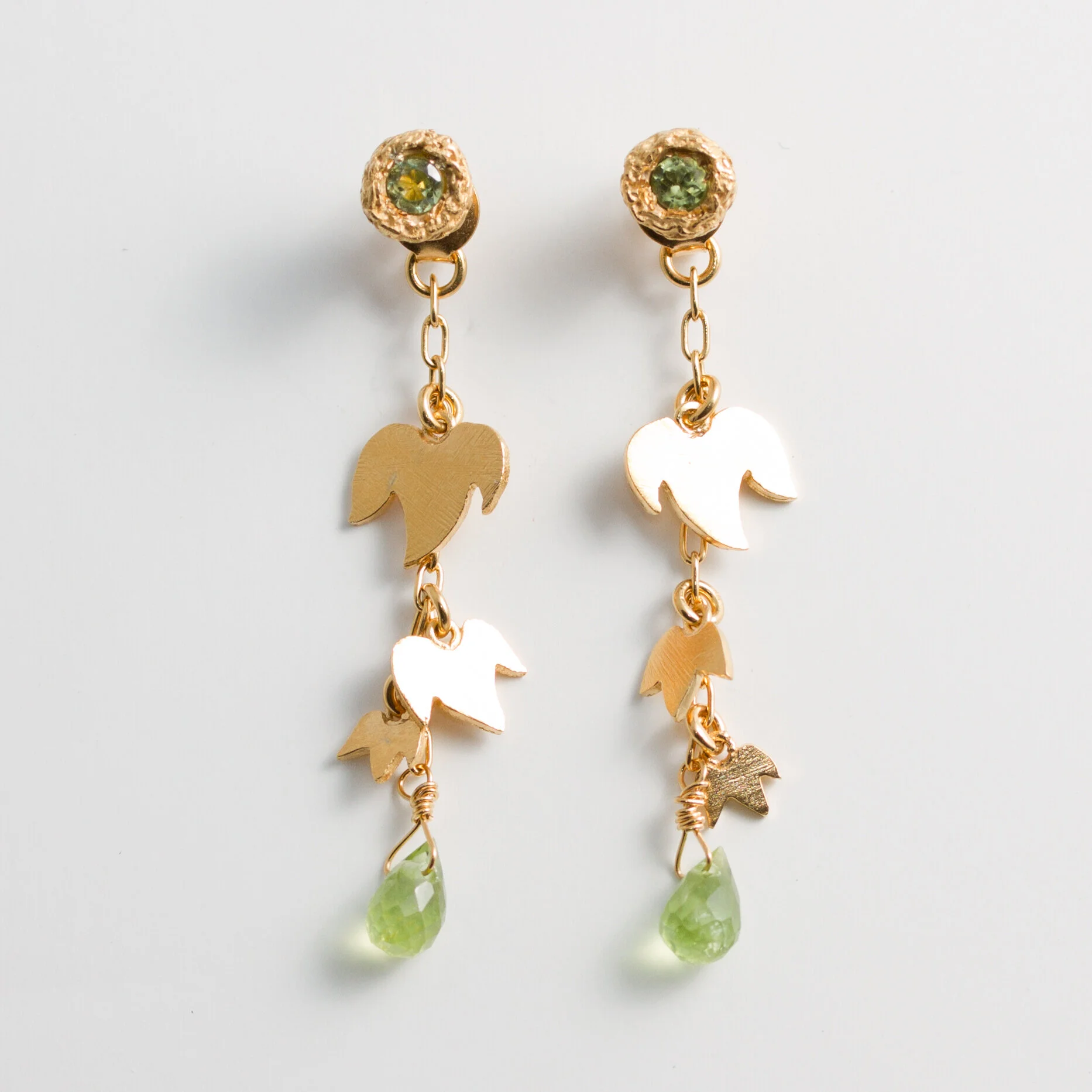 Boucles d'oreilles  lierre feuilles de créateur paris or 18k ( or jaune, or gris, or blanc, or rose), argent sterling 925, vermeil (plaqué or)