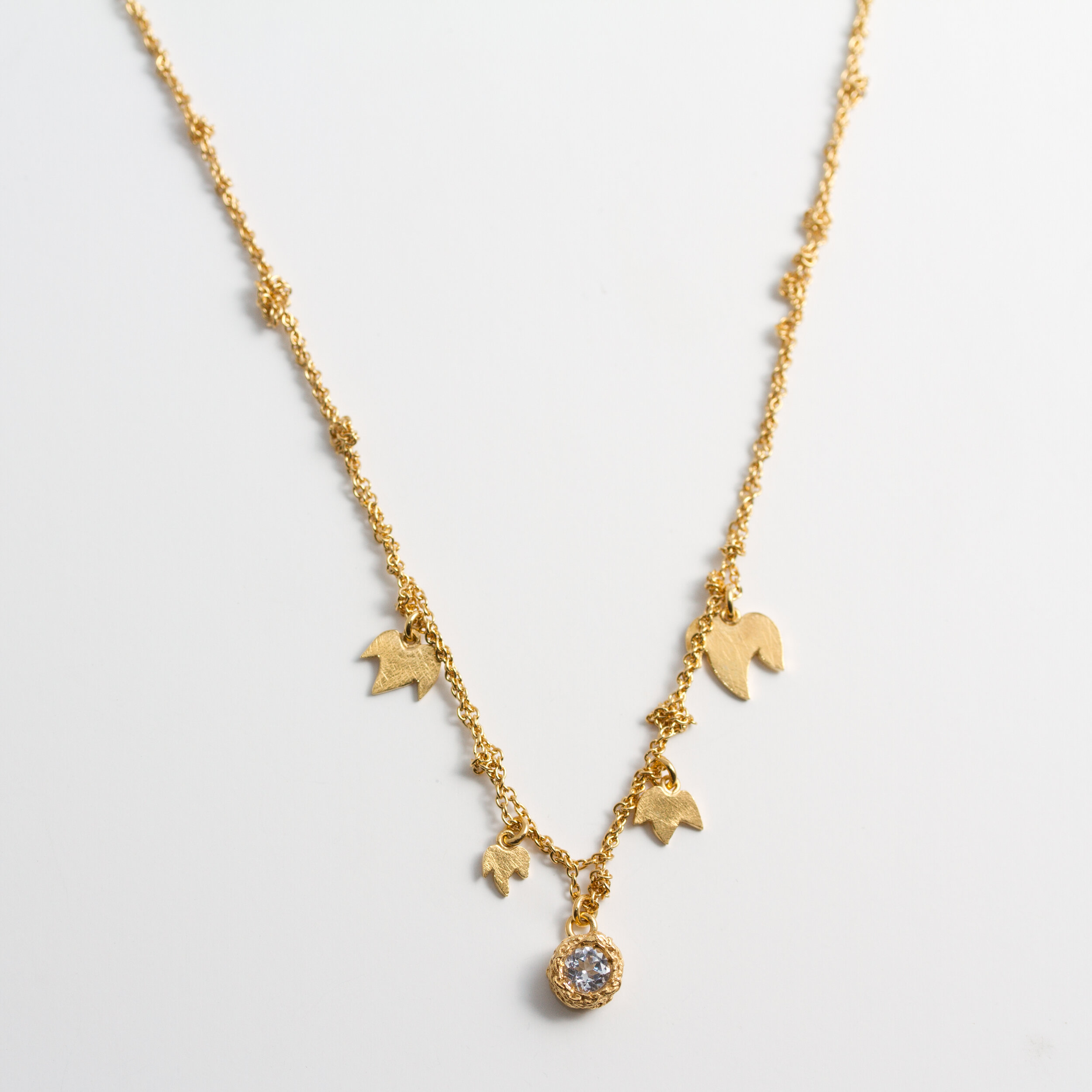 Collier lierre enchevêtré or 18 carats ( or jaune, or gris, or blanc, or rose), argent 925 massif, vermeil (plaqué or) pour femmes