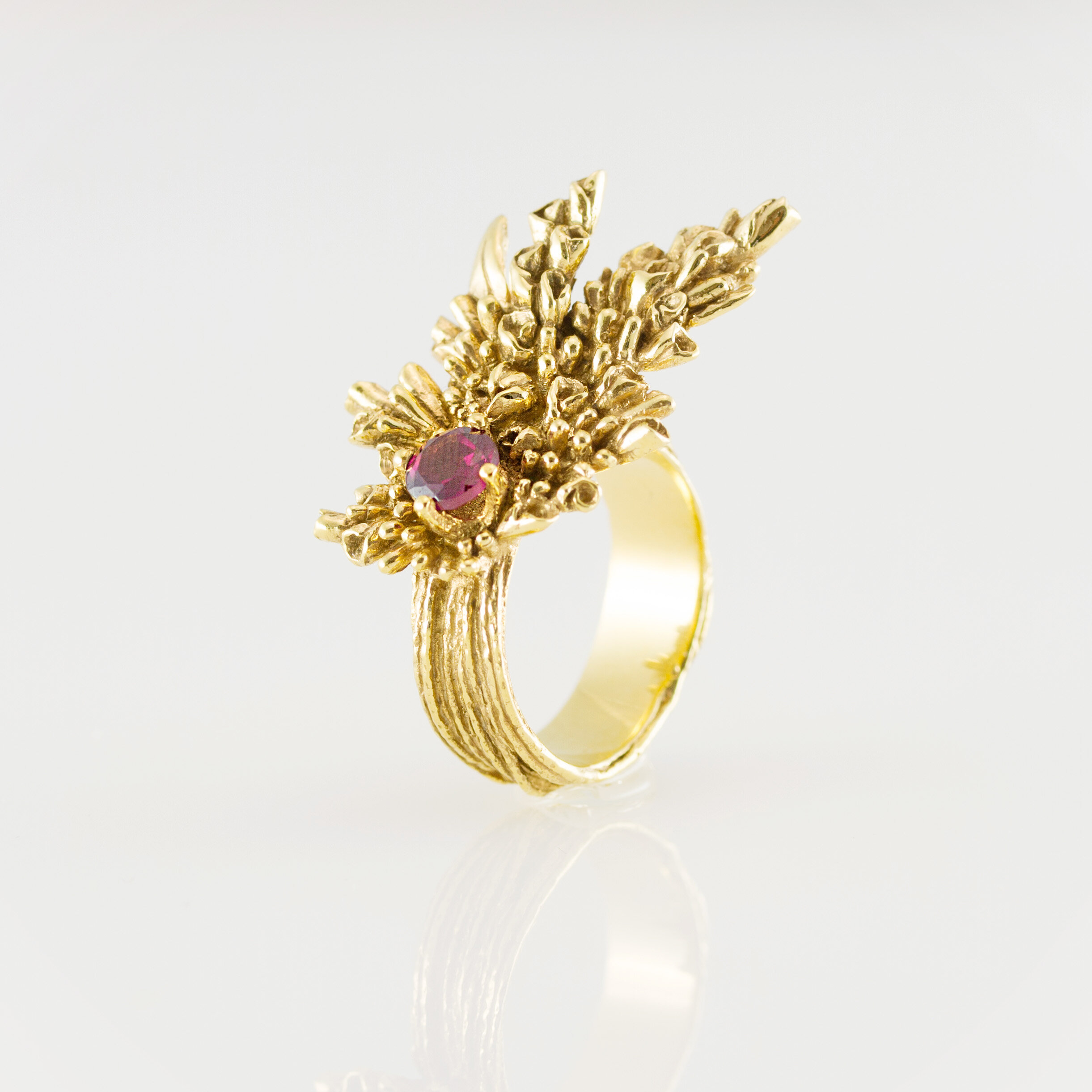 Bague bourgeons deux doigts artisan bijoutier parisien