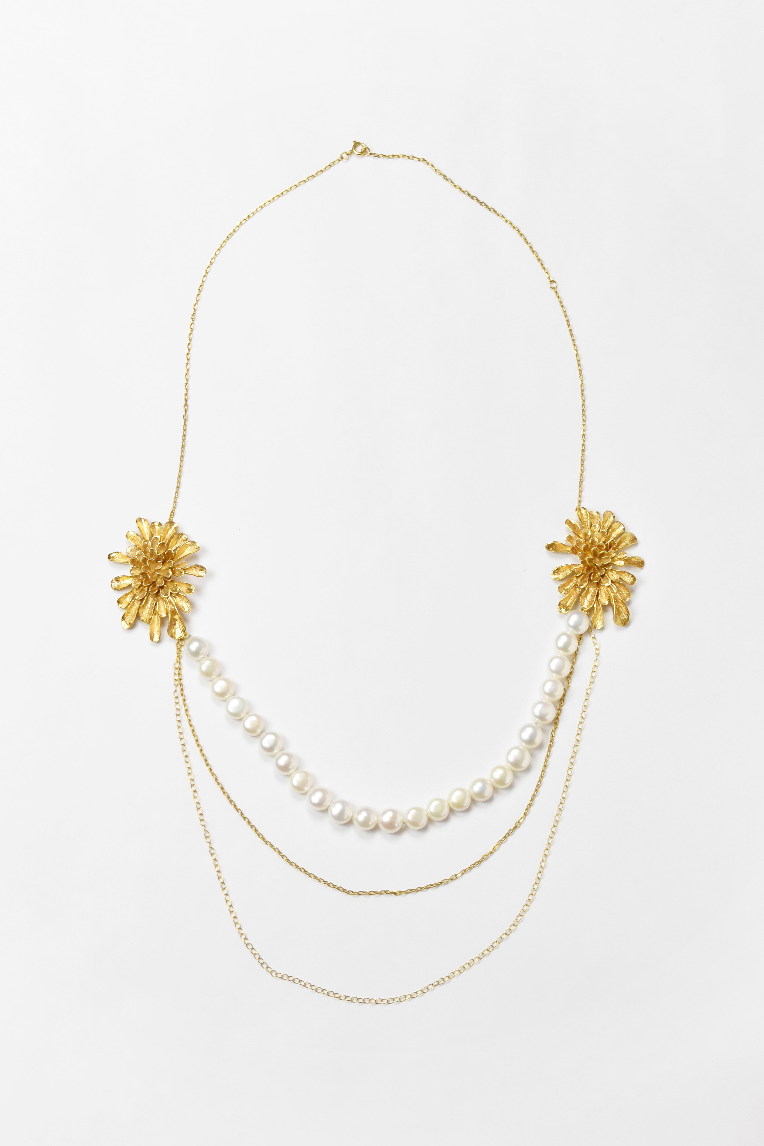 Collier fleurs perles Dahlia bijouterie paris 6