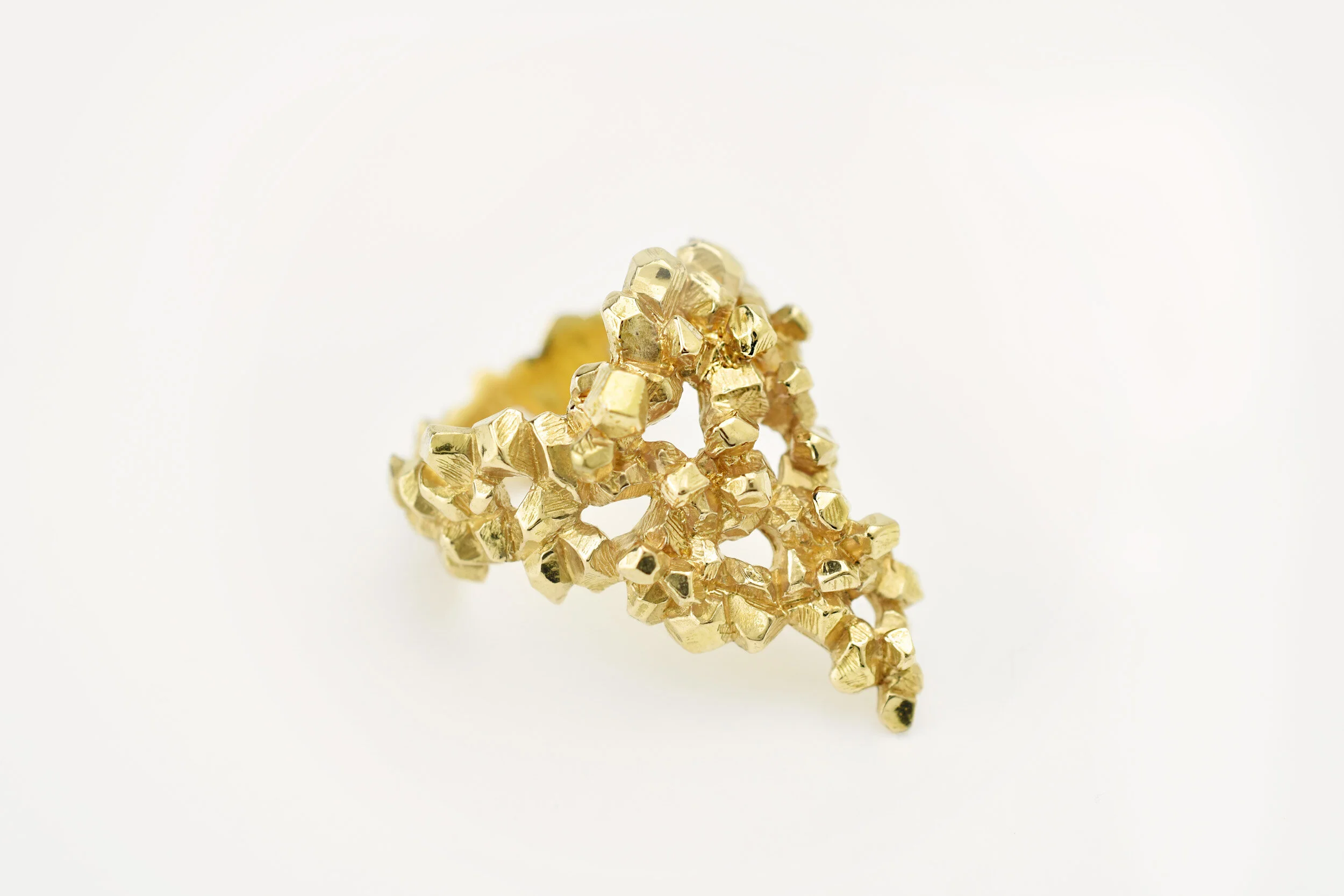 Bague pépite d'or triangle bijoutier joaillier or 18k ( or jaune, or gris, or blanc, or rose), argent sterling 925, vermeil (plaqué or)