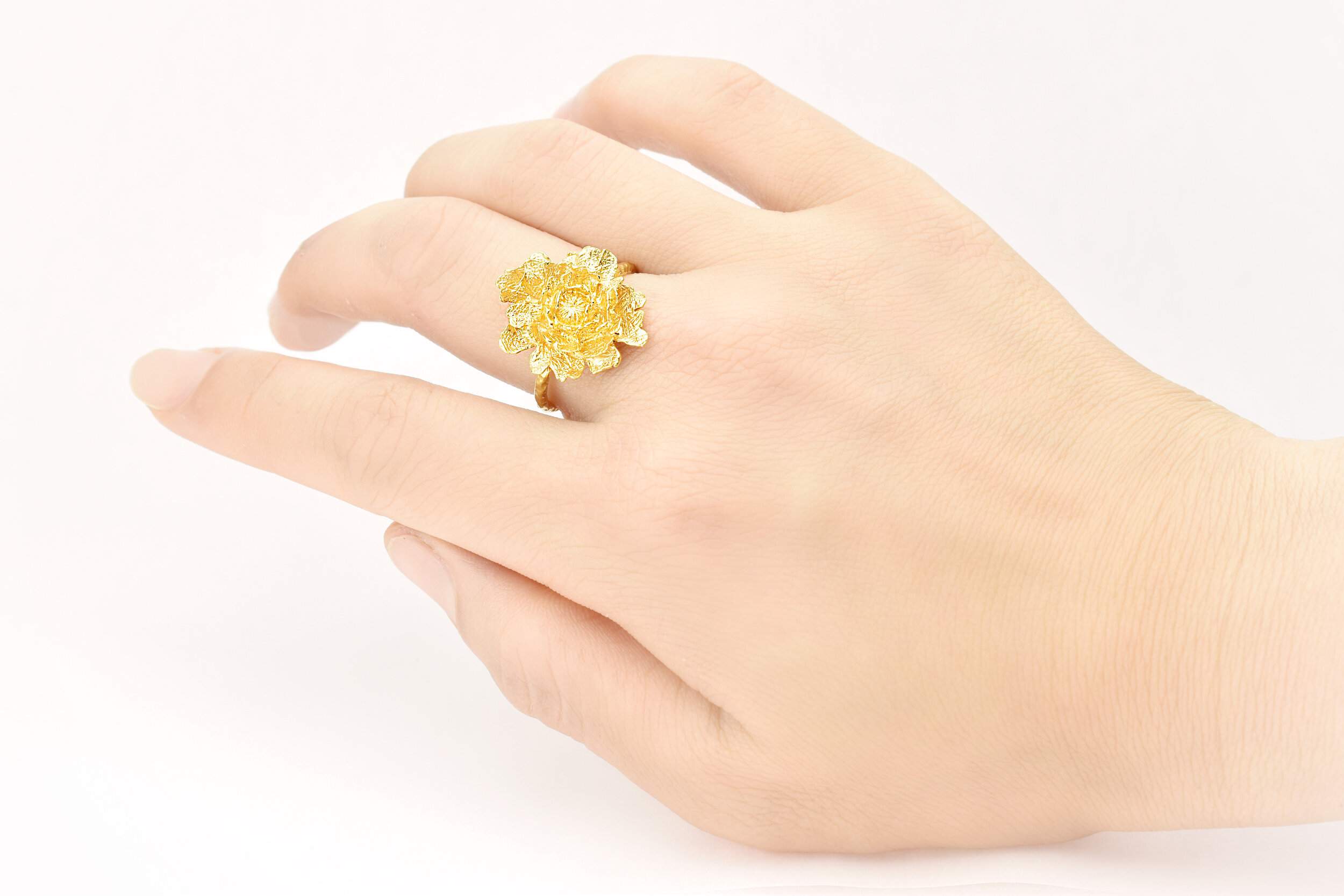 Bague pivoine ronde bijouterie paris