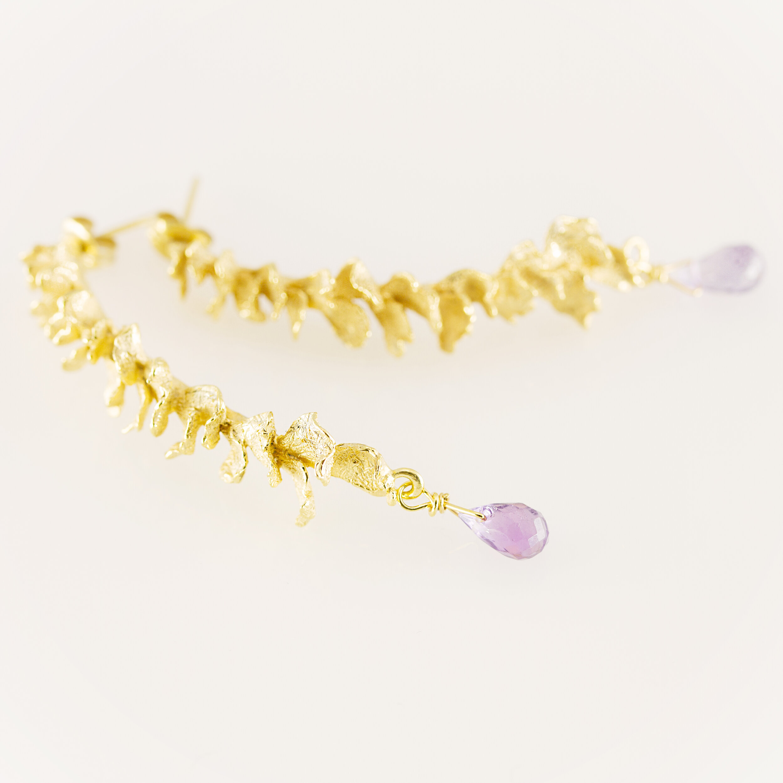 Boucles d'oreilles fleurs pivoine longues