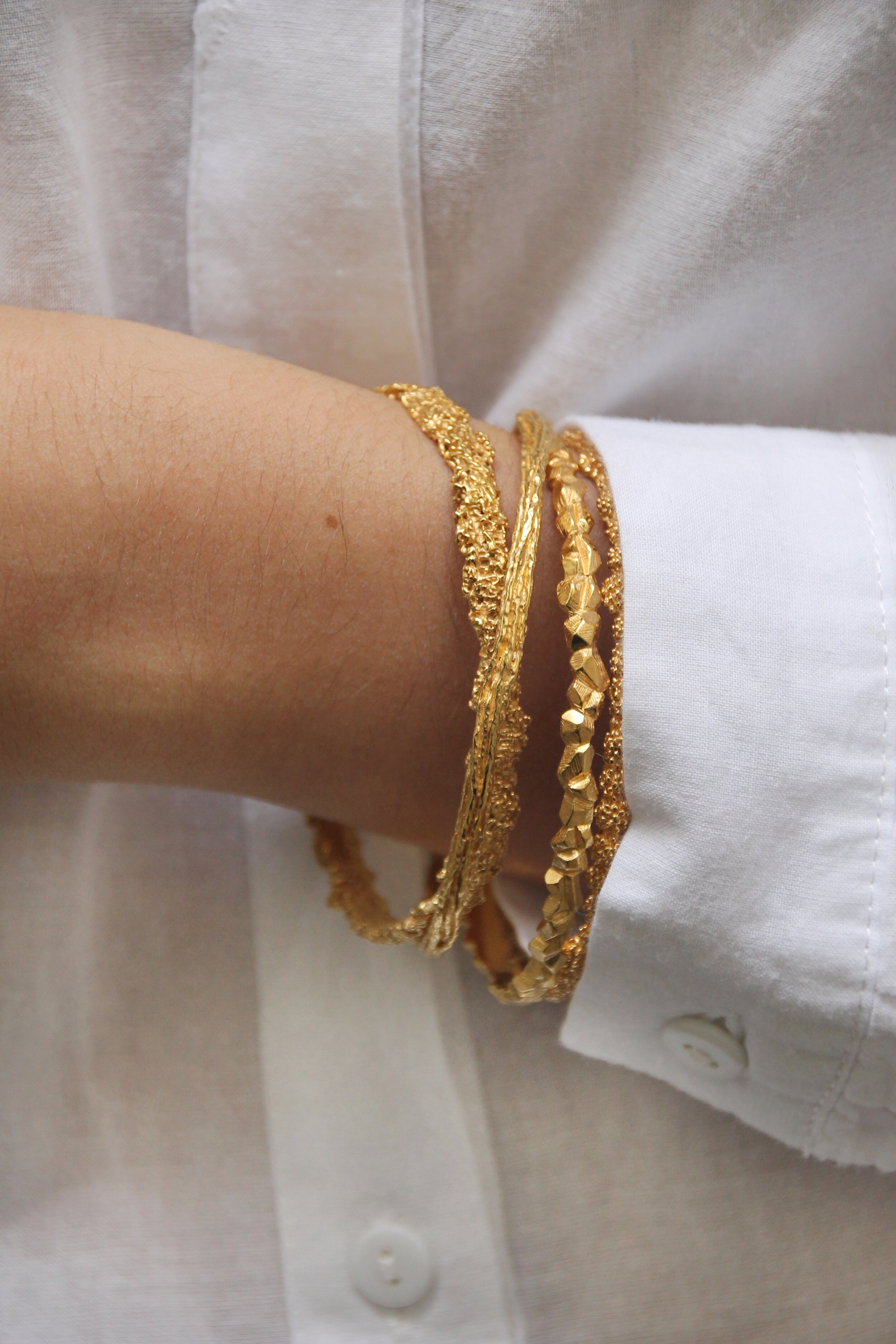 Bracelet pépite d'or jonc bijouterie Paris 6