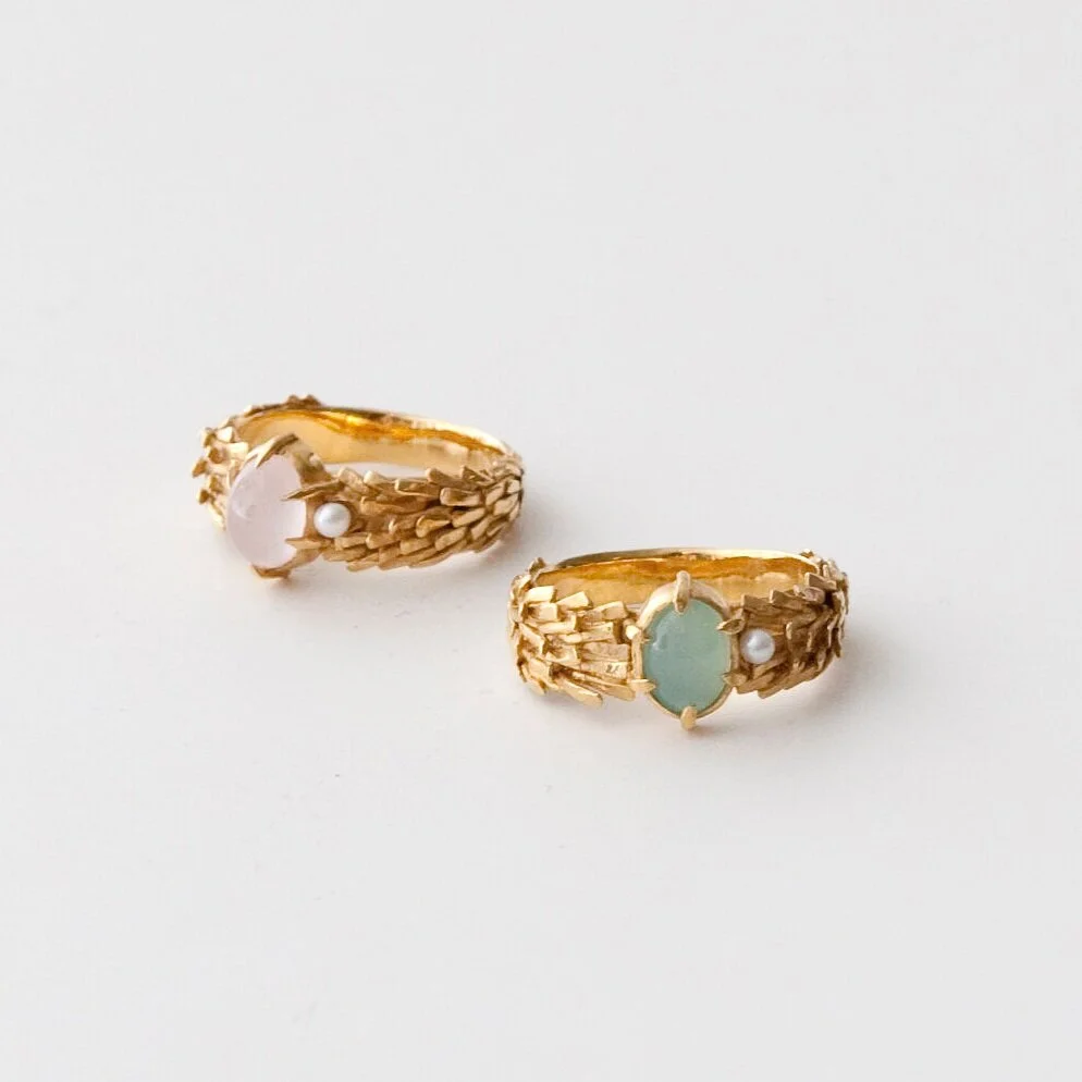 Prairie | thin cabochon ring | Bague cabochon fine