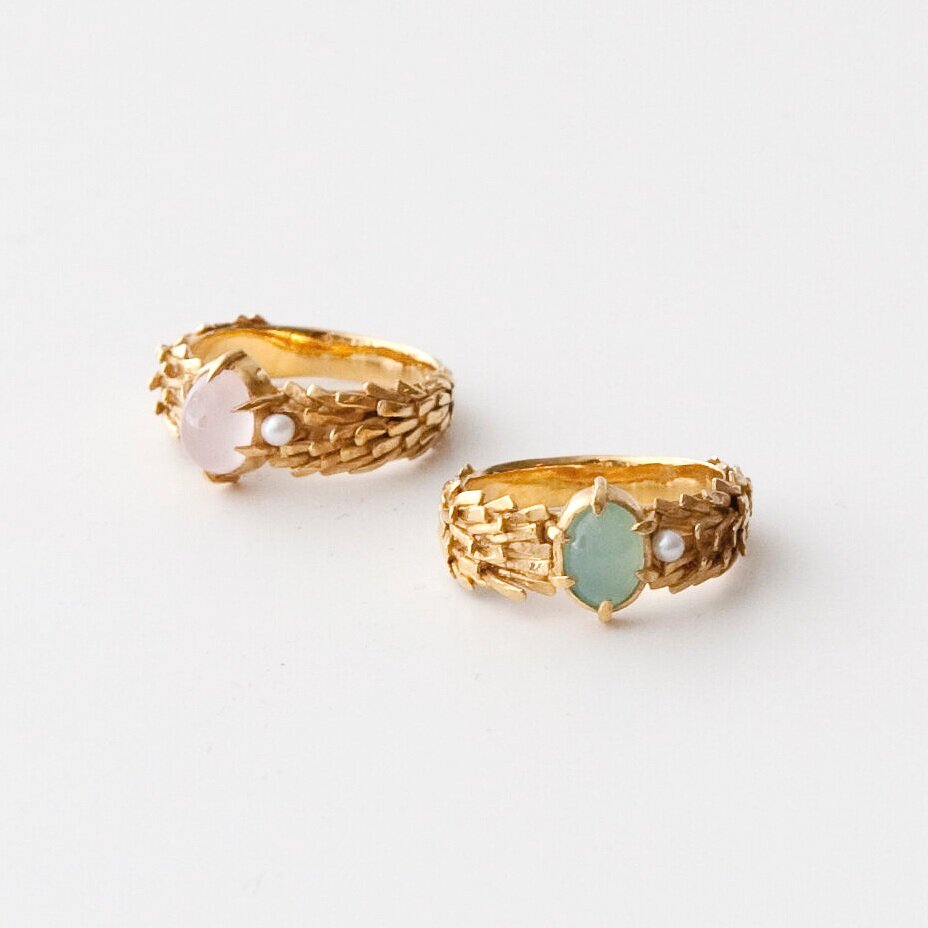 Bague Prairie cabochon fine bijoutier joaillier or 18k ( or jaune, or gris, or blanc, or rose), argent sterling 925, vermeil (plaqué or)