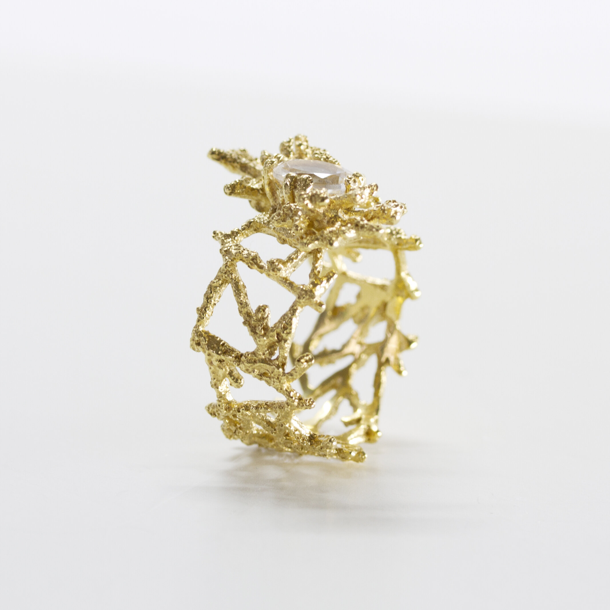 Bague flocons de neige large artisan bijoutier