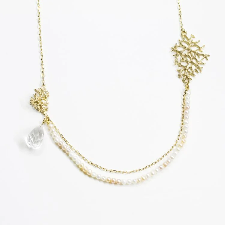 Artisanal long necklace Woman - La lueur de l'aube