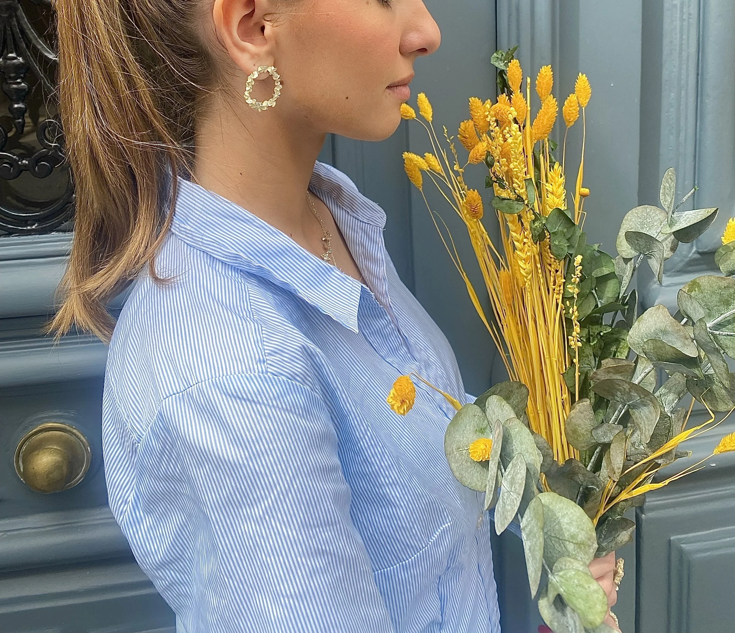 boucledoreille-succulente-fleuris-femme-délicat-or-doré-argent-argenté