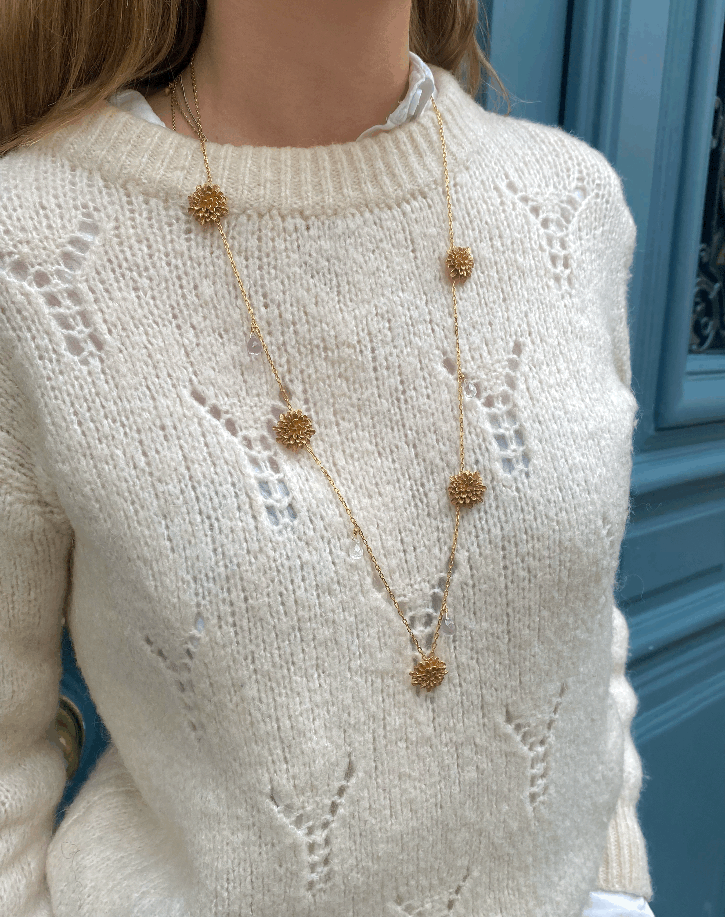 sautoiror18k-sautoirfemme-bijoufleuris-fleur-pierresemiprecieuse-semipreciousstone-elegant-summer